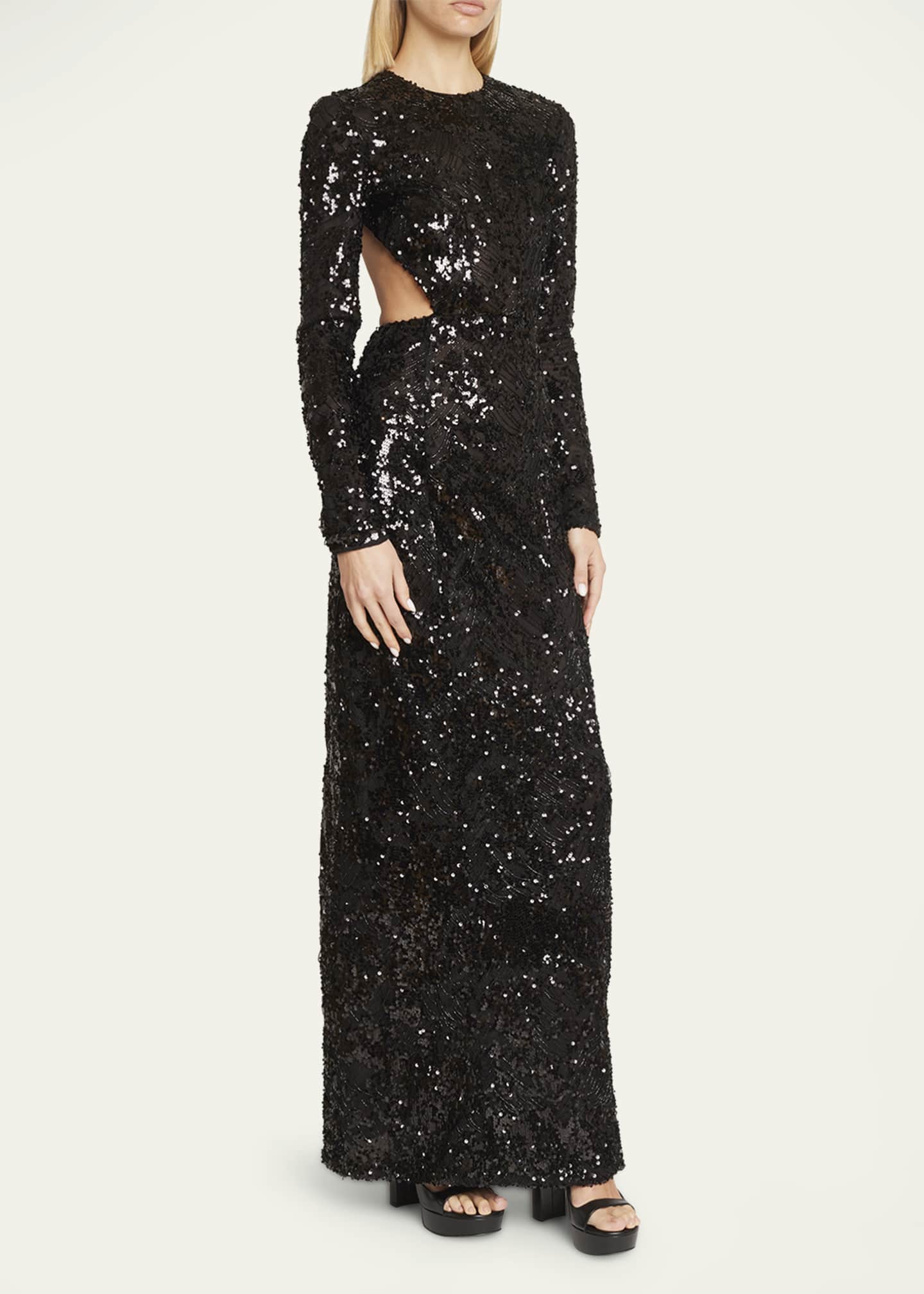 Givenchy Embroidered Sequin Gown with Cutout Detail - Bergdorf Goodman