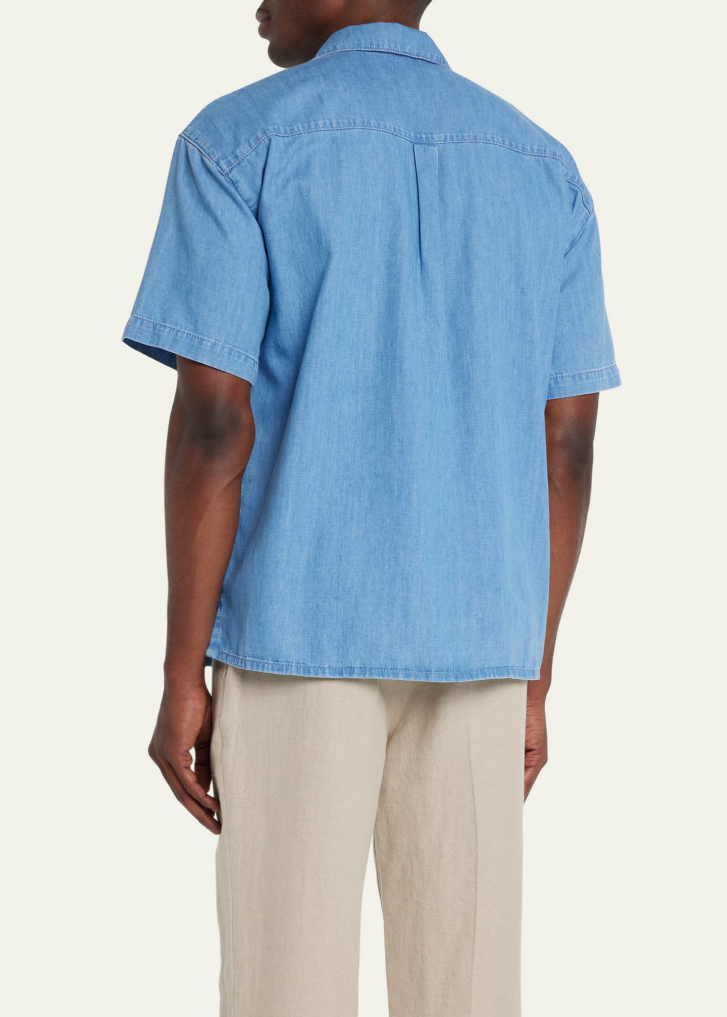 FRAME Men's Denim Camp Shirt Bergdorf Goodman
