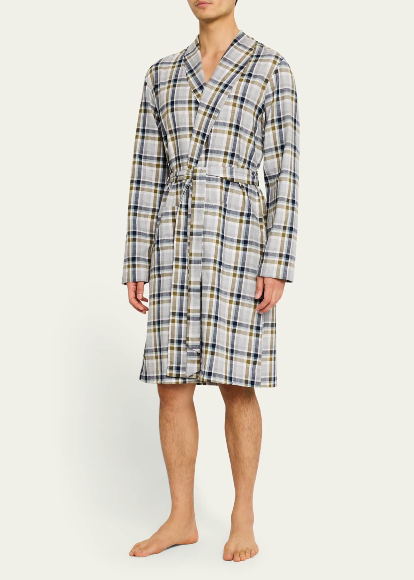 Hanro Men's Cozy Comfort Flannel Robe Image 2 of 4