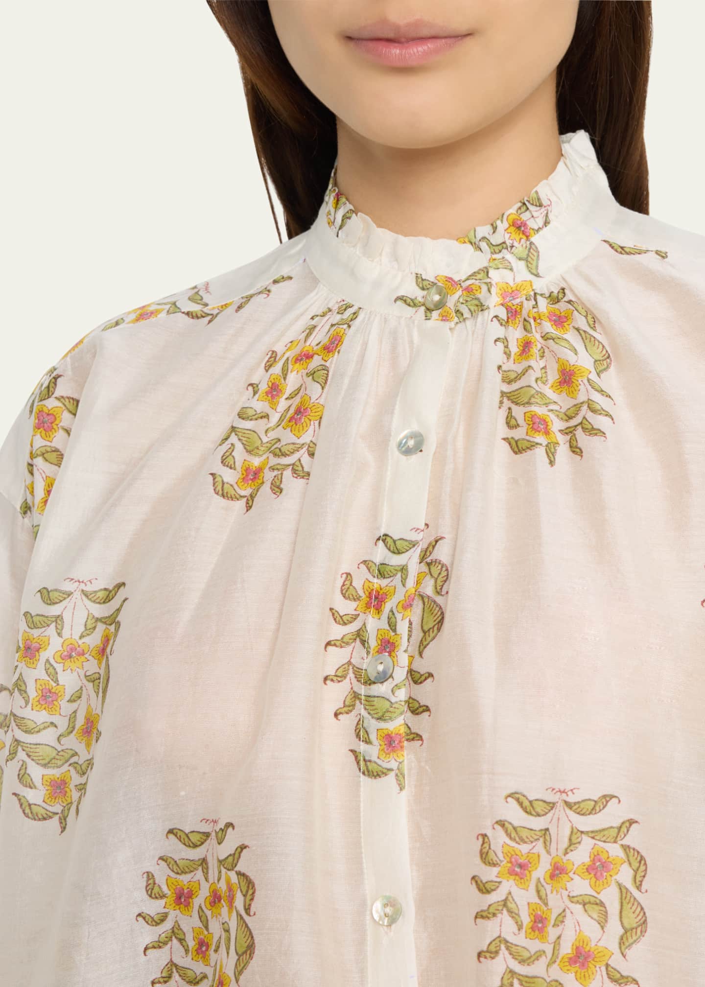 Alix of Bohemia Poet Buttercup Ruffled LongSleeve Blouse Bergdorf