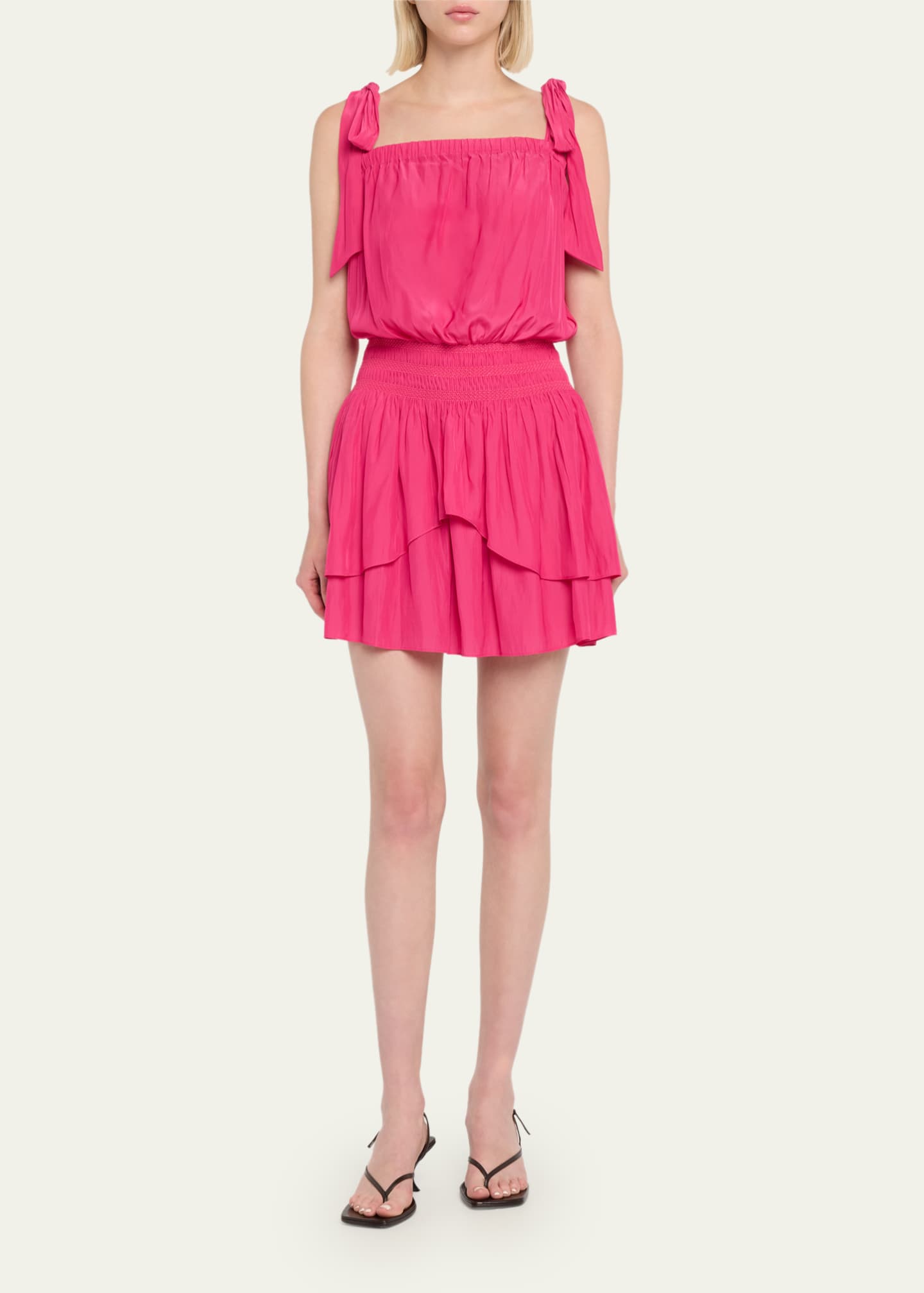Ramy Brook Kira Shoulder-Tie A-Line Mini Dress - Bergdorf Goodman