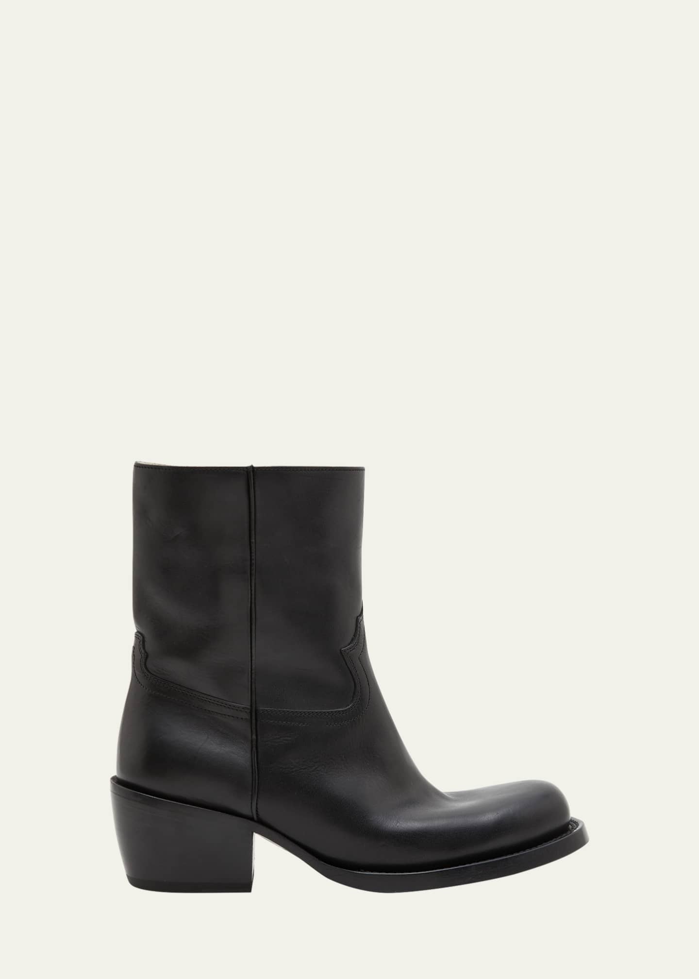 Dries Van Noten Men's Shearling-Lined Leather Western Boots