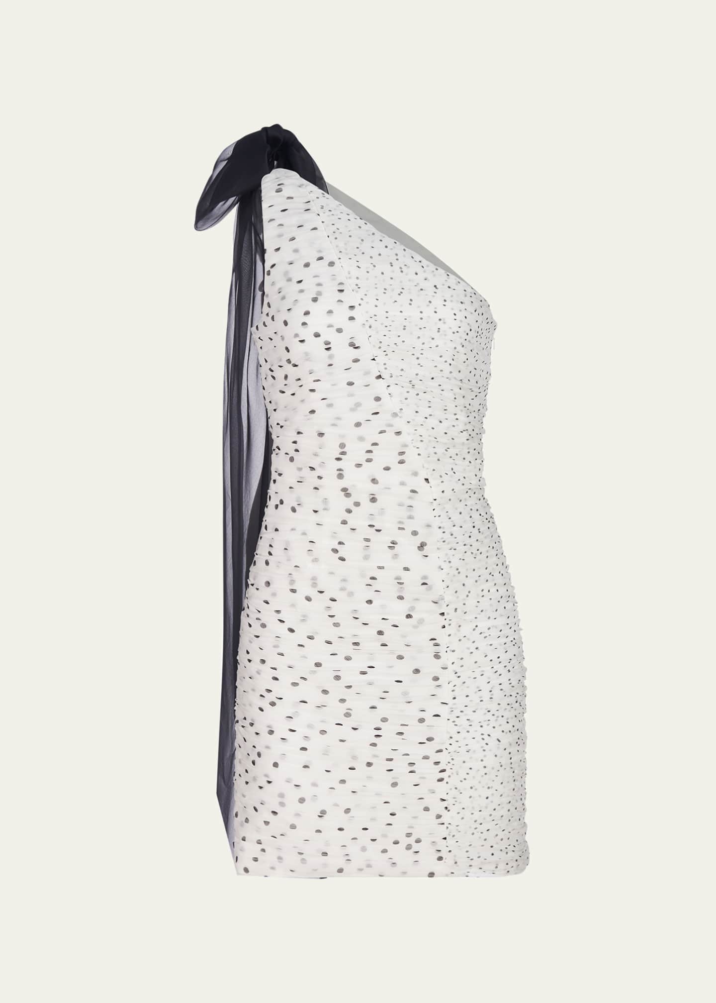 White polka dot one shoulder dress shop