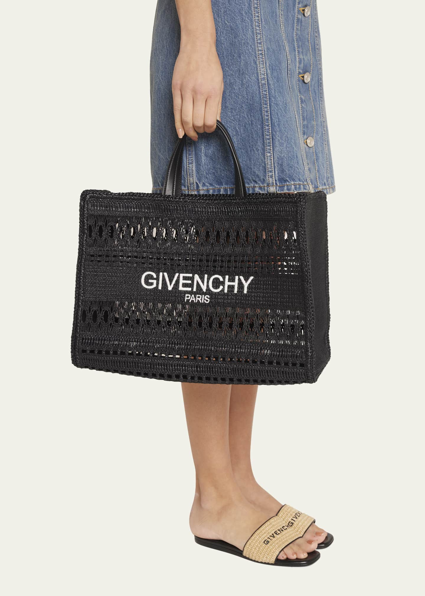 Givenchy Medium G Tote Lace Macrame Shopping Bag