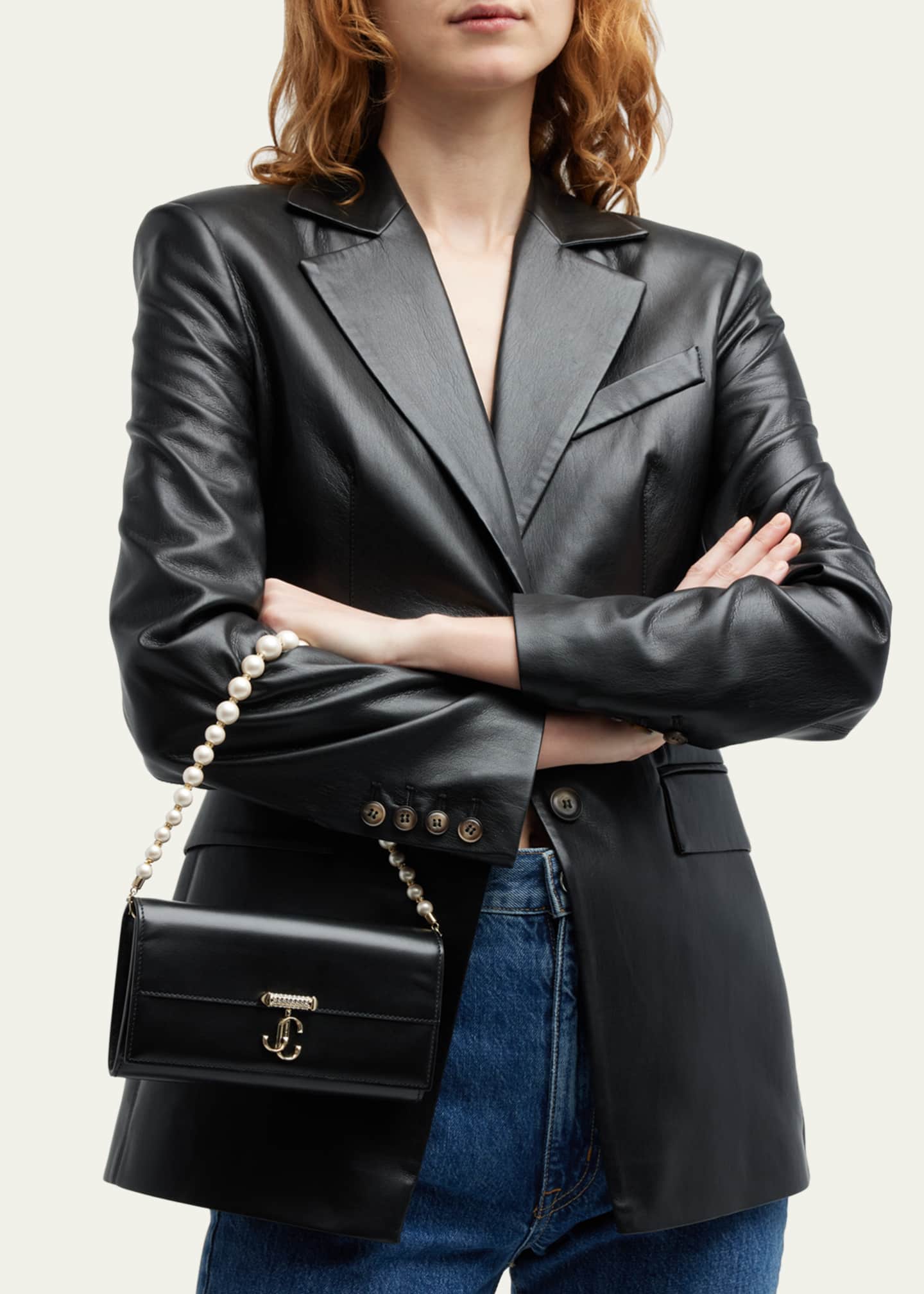 Jimmy Choo Varenne Leather Wallet with Embellished Strap Image 5 of 5