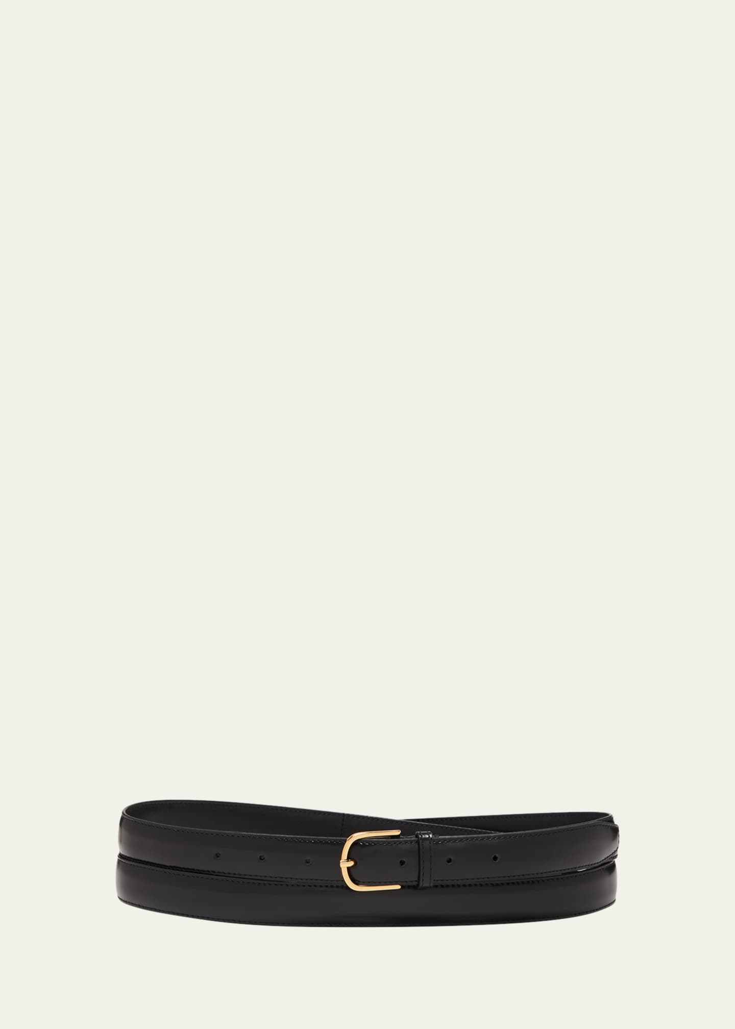 Toteme Black Slim Trouser Leather Belt Image 1 of 2