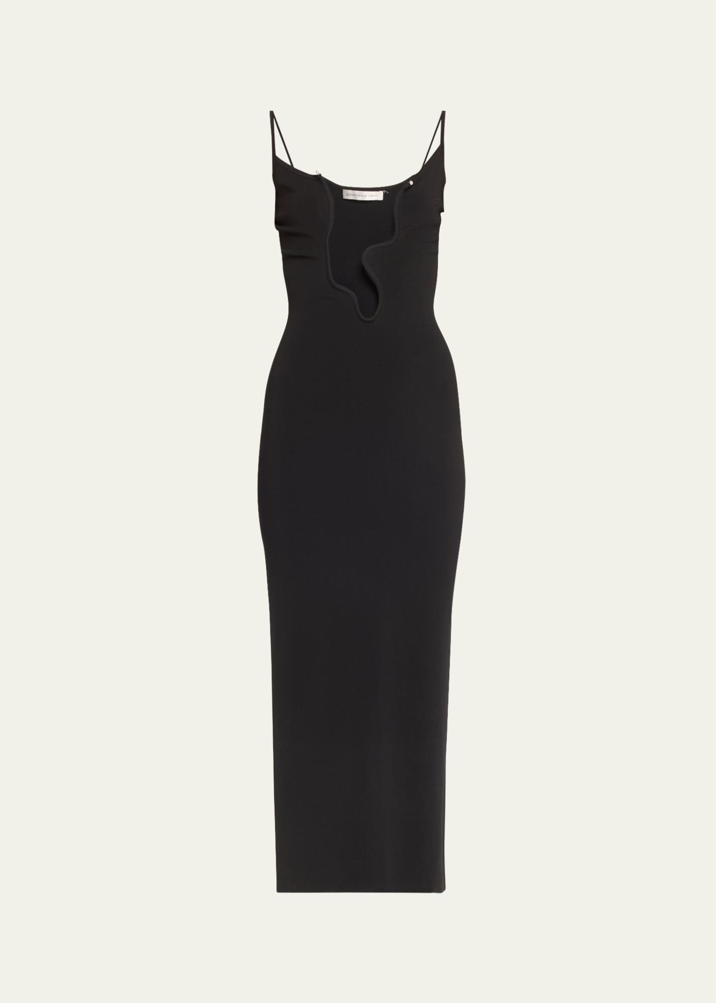 Christopher Esber Salacia Plunging Wavy U-Ring Sleeveless Maxi Dress Image 1 of 5