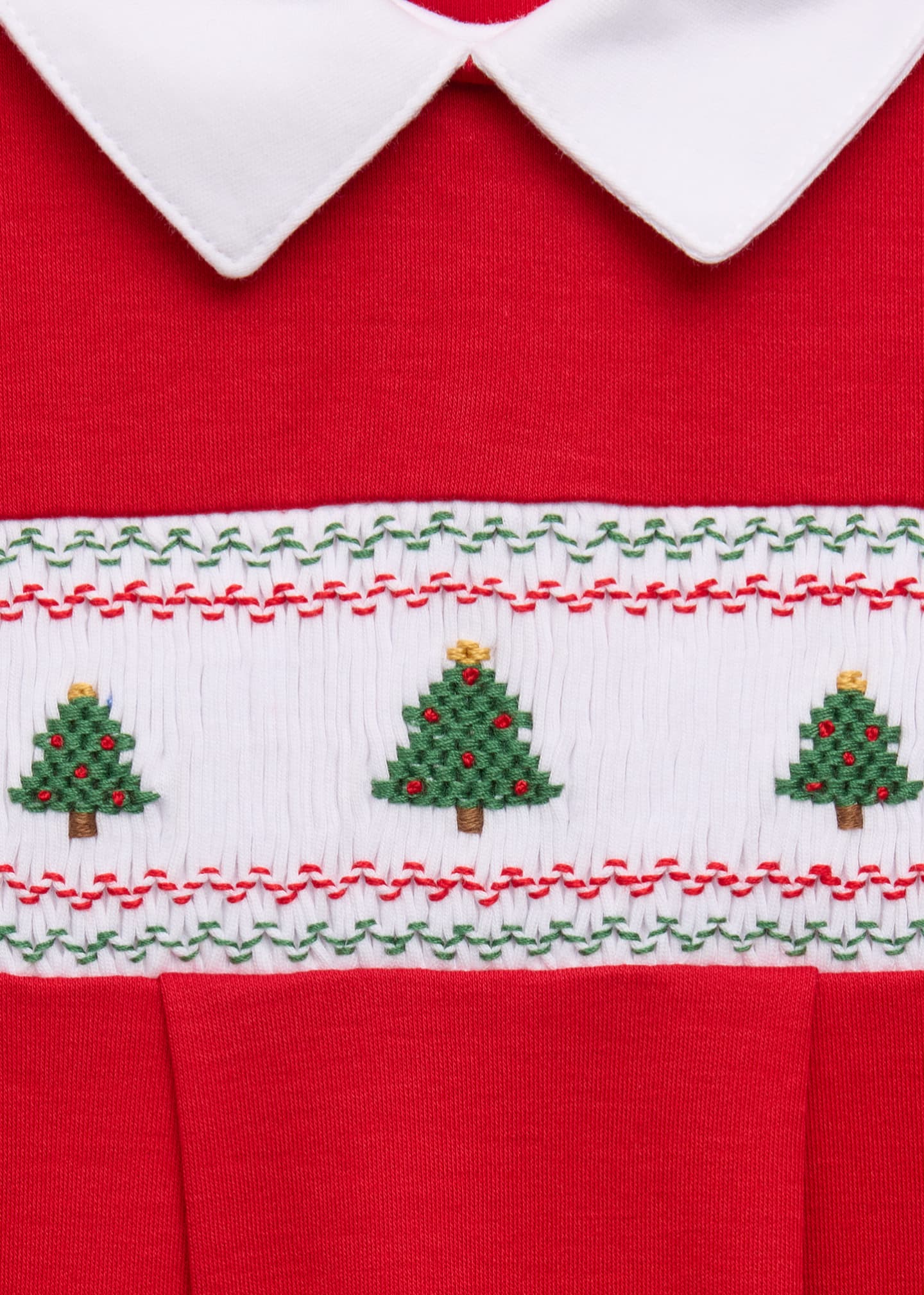 Kissy Kissy Kid s Christmas Tree Hand Smocked Footie Size Newborn