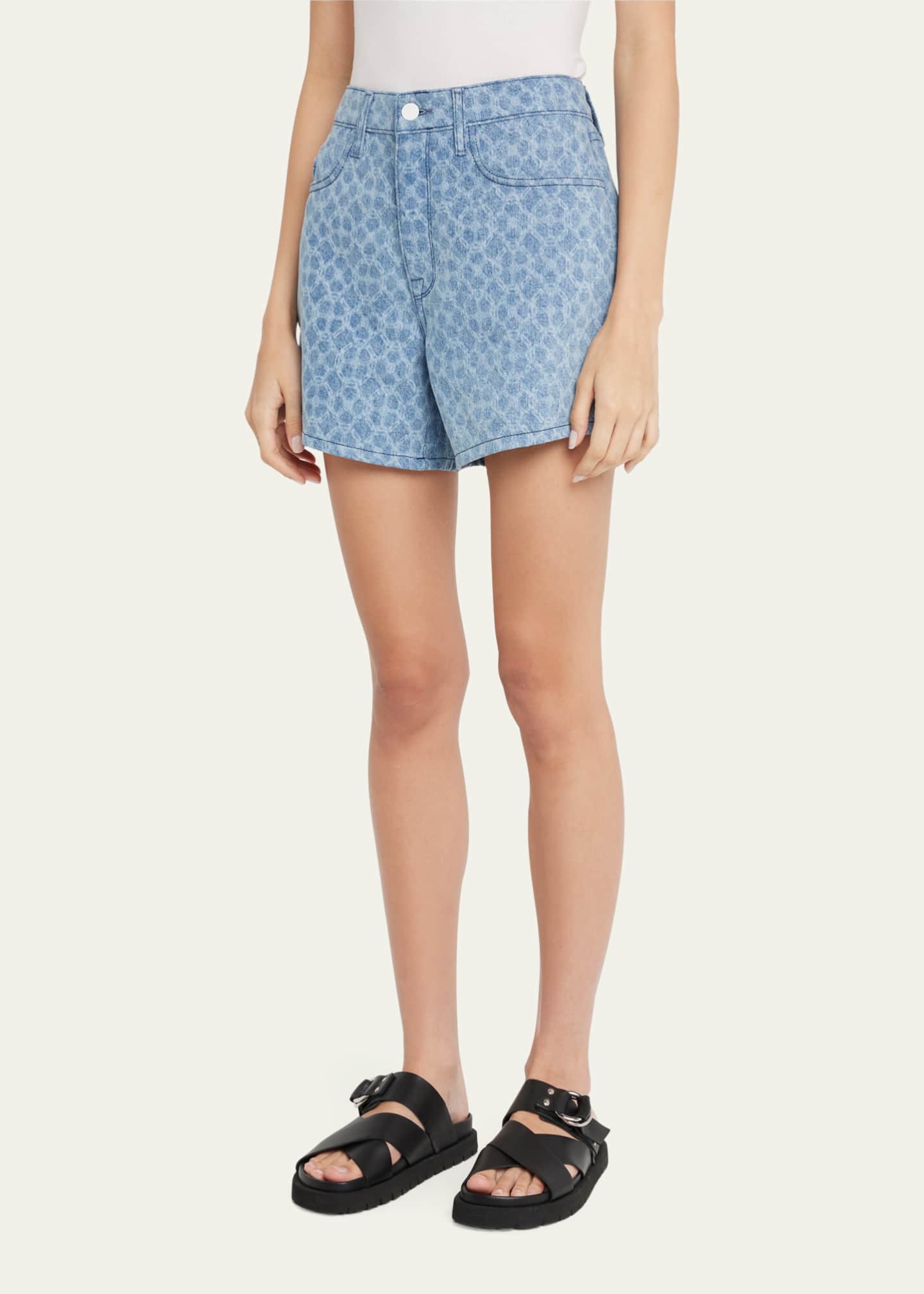Triarchy Ms. Crawford Monogram MidRise Ultra Baggy Denim Shorts