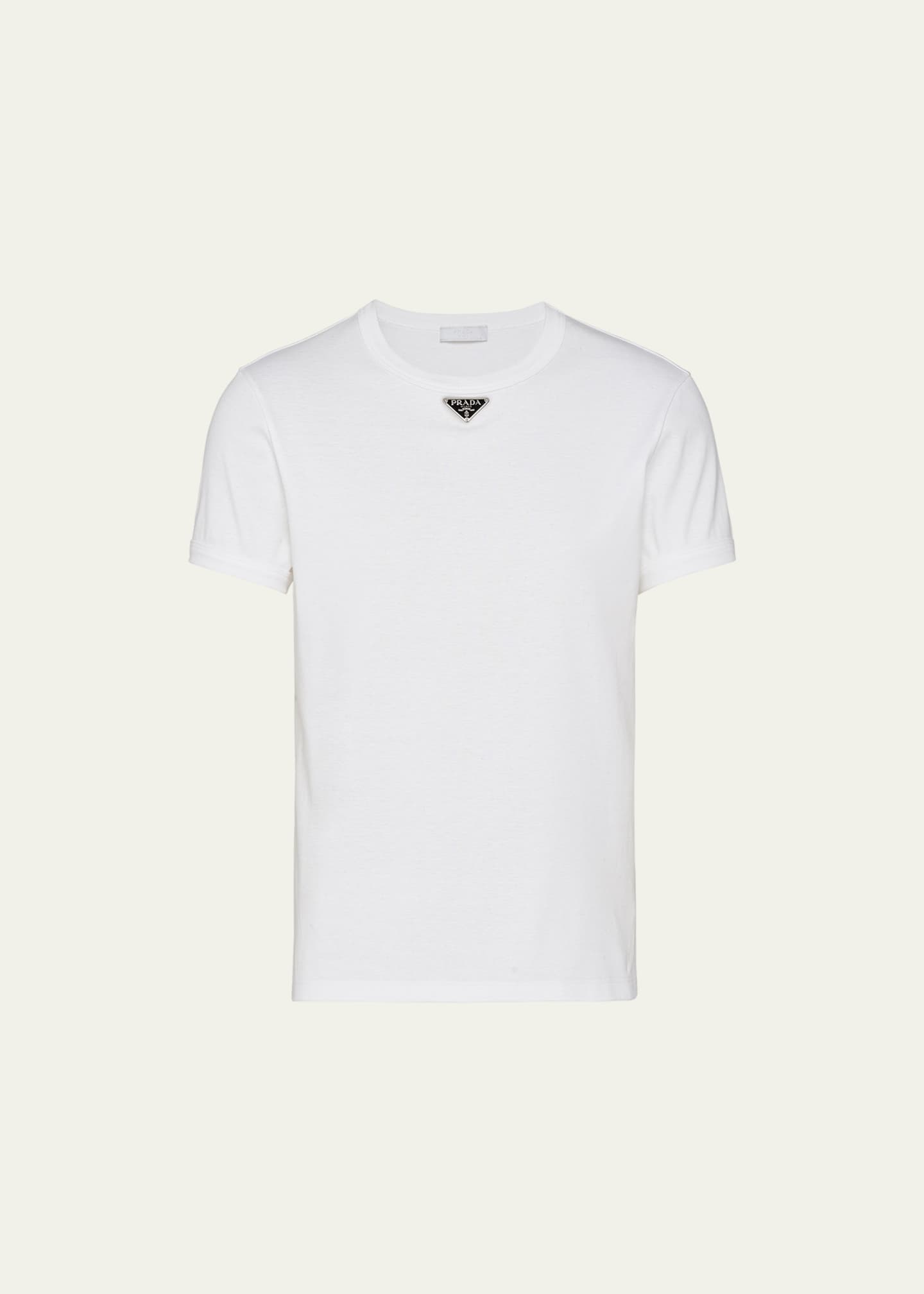 Prada Men's T-Shirt with Enameled Triangle Logo - Bergdorf Goodman