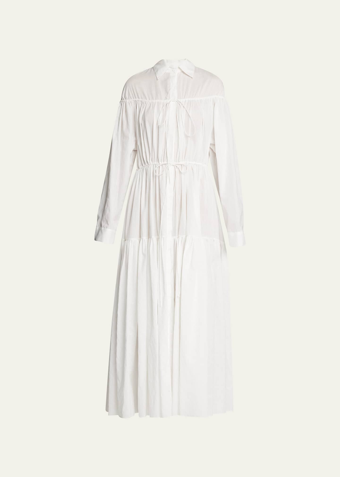 Matteau Tiered Long-Sleeve Drawcord Maxi Dress - Bergdorf Goodman
