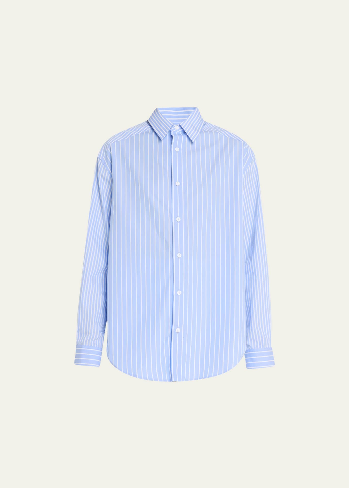 Matteau Contrast Stripe Button-Front Shirt - Bergdorf Goodman