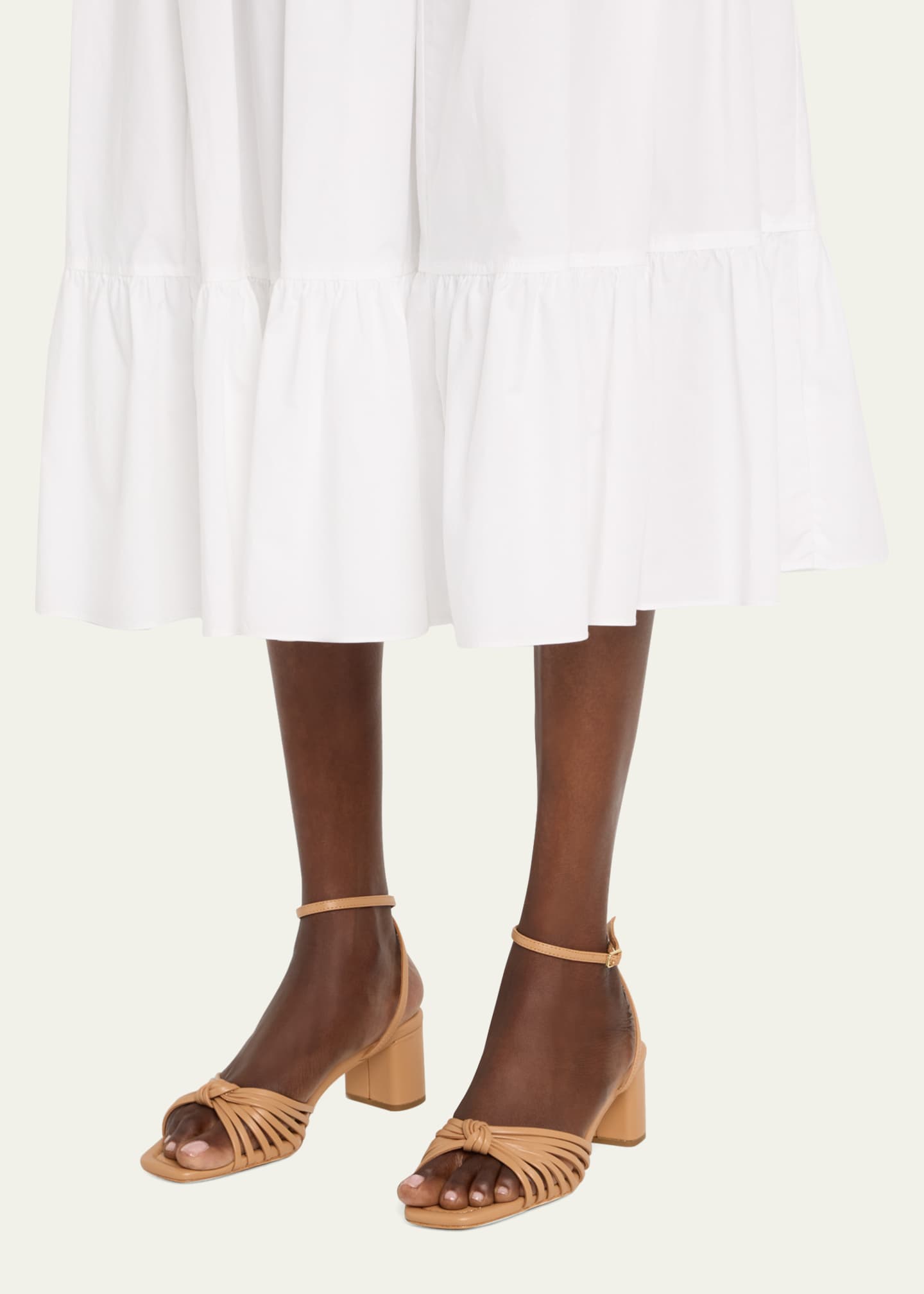 Loeffler Randall Olivia Leather Knot Block Heel Sandals Image 2 of 5