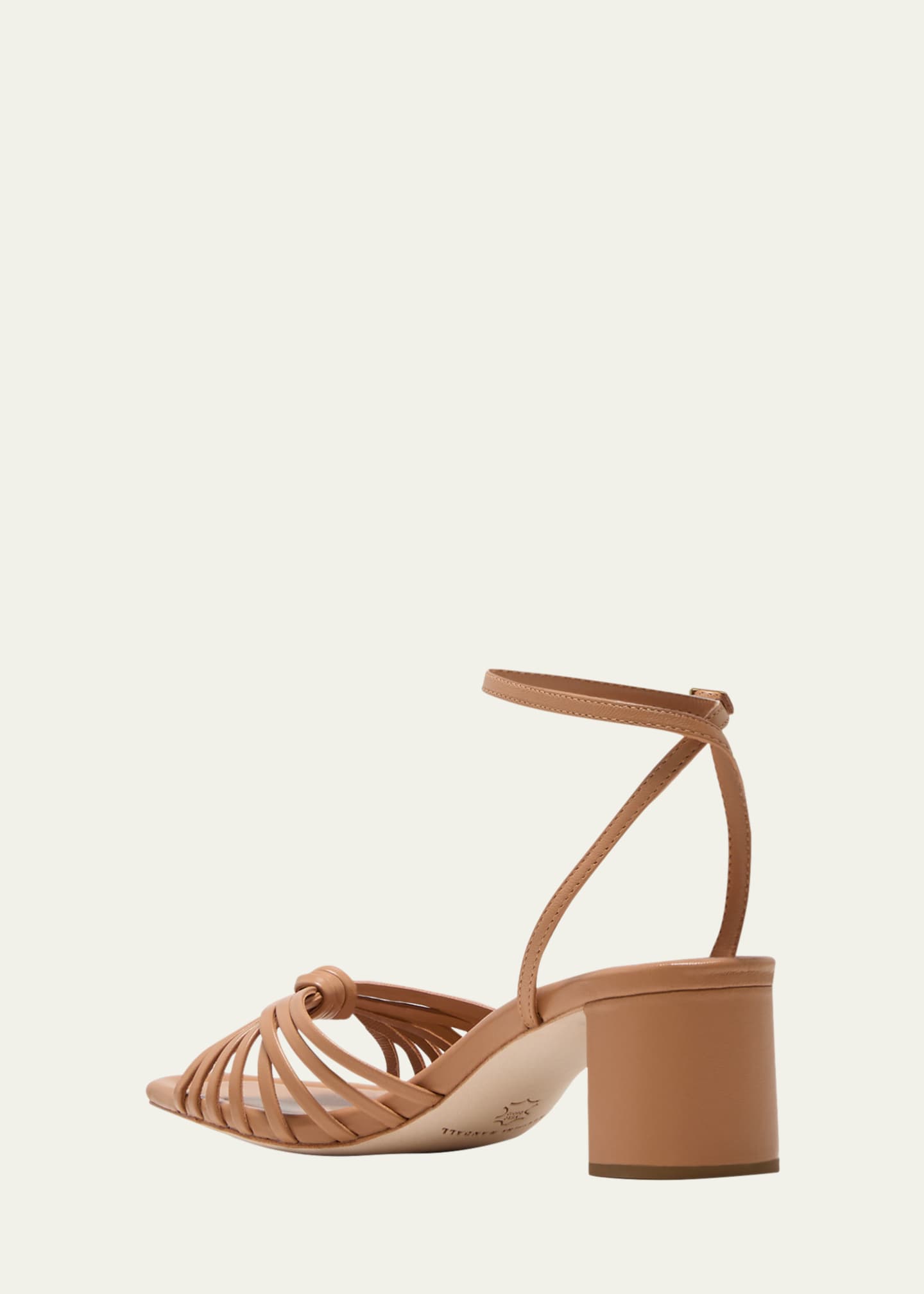 Loeffler Randall Olivia Leather Knot Block Heel Sandals Image 4 of 5