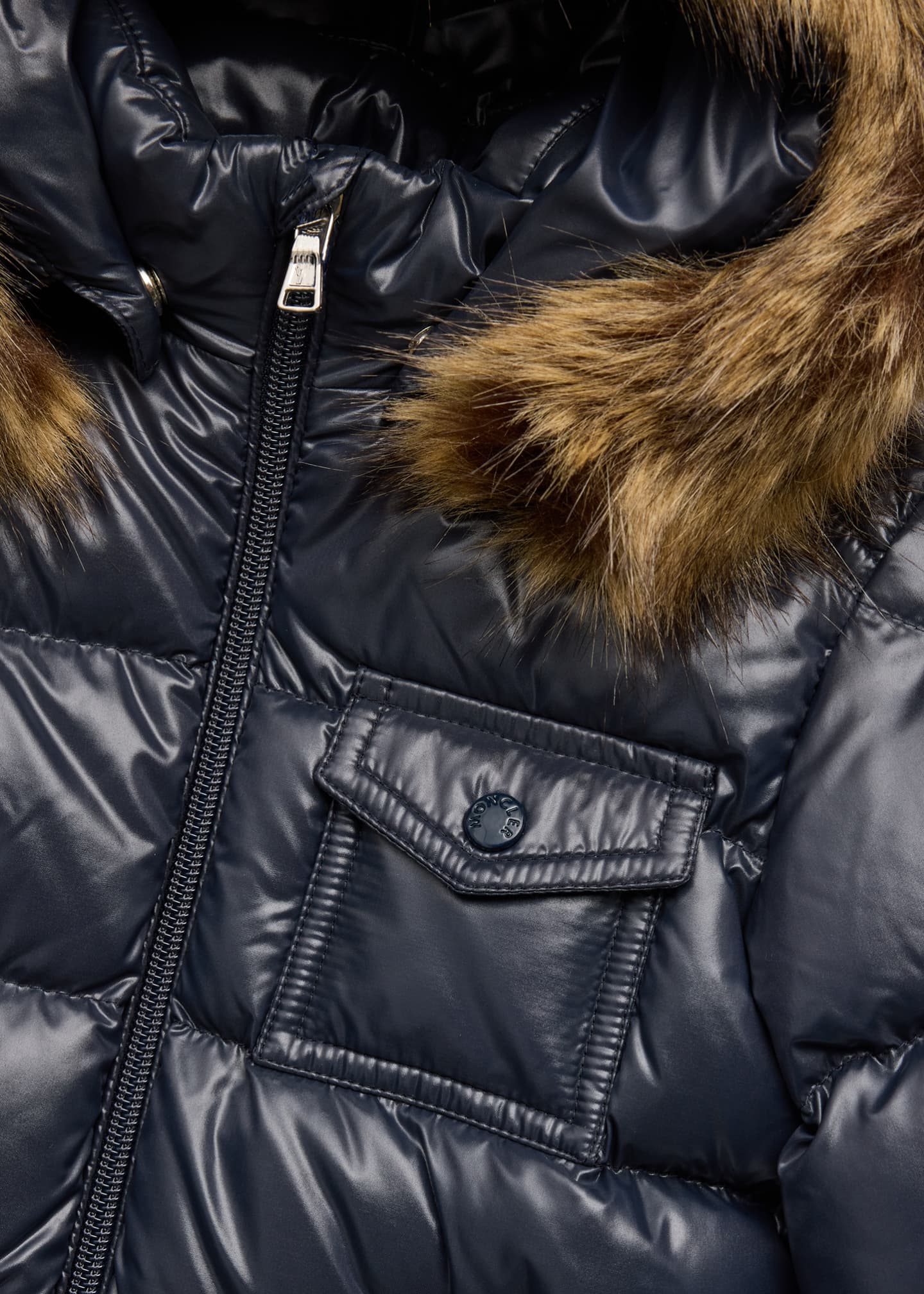 Moncler Kid s Quilted Puffer Faux Fur Jacket Size 3M 3 Bergdorf