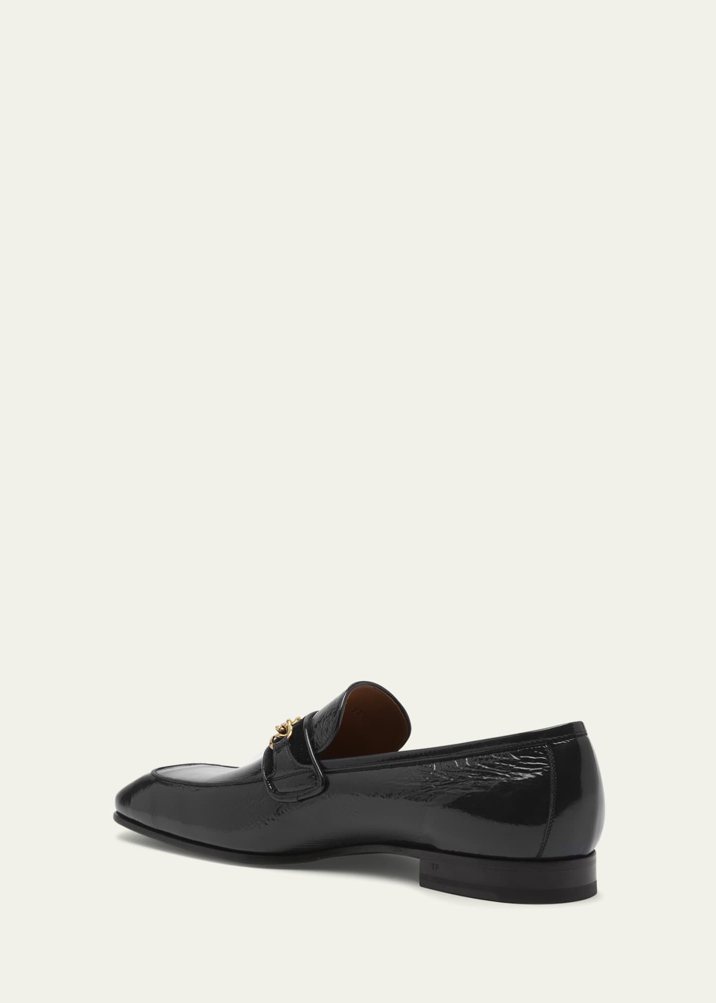 TOM FORD Men's Bailey Glossy Leather Chain Loafers - Bergdorf Goodman