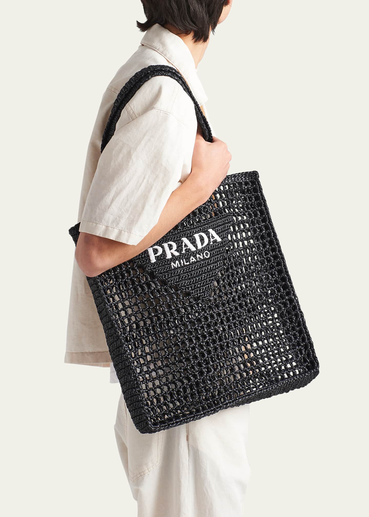 Prada raffia tote best sale