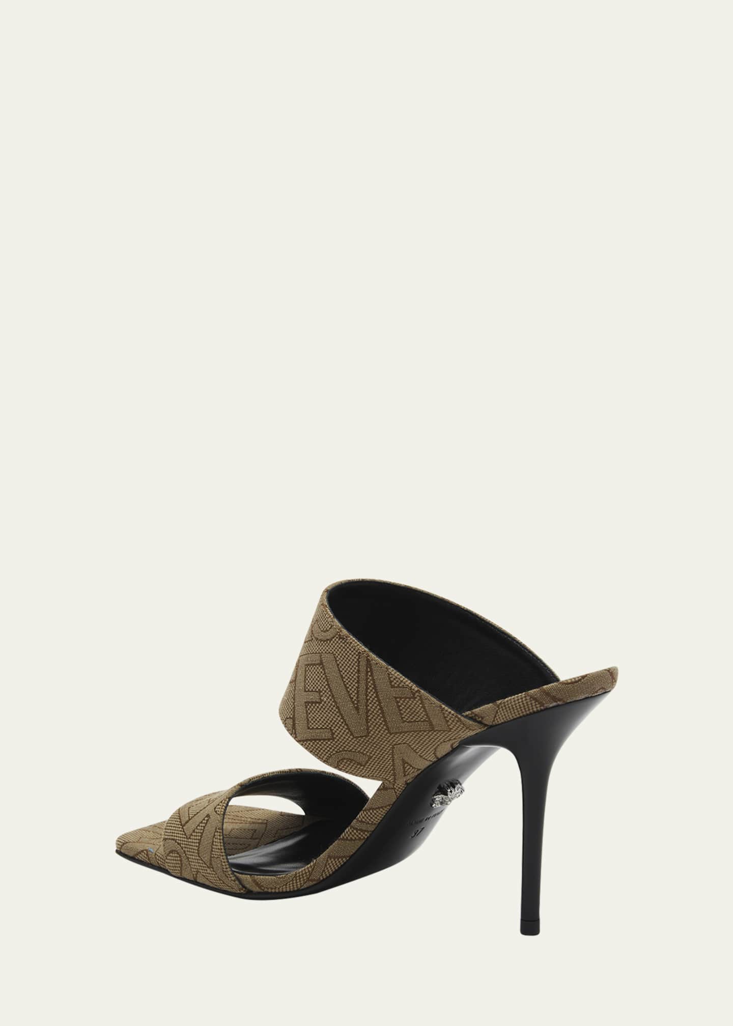 Versace 95mm Monogram Canvas Sandals - Bergdorf Goodman