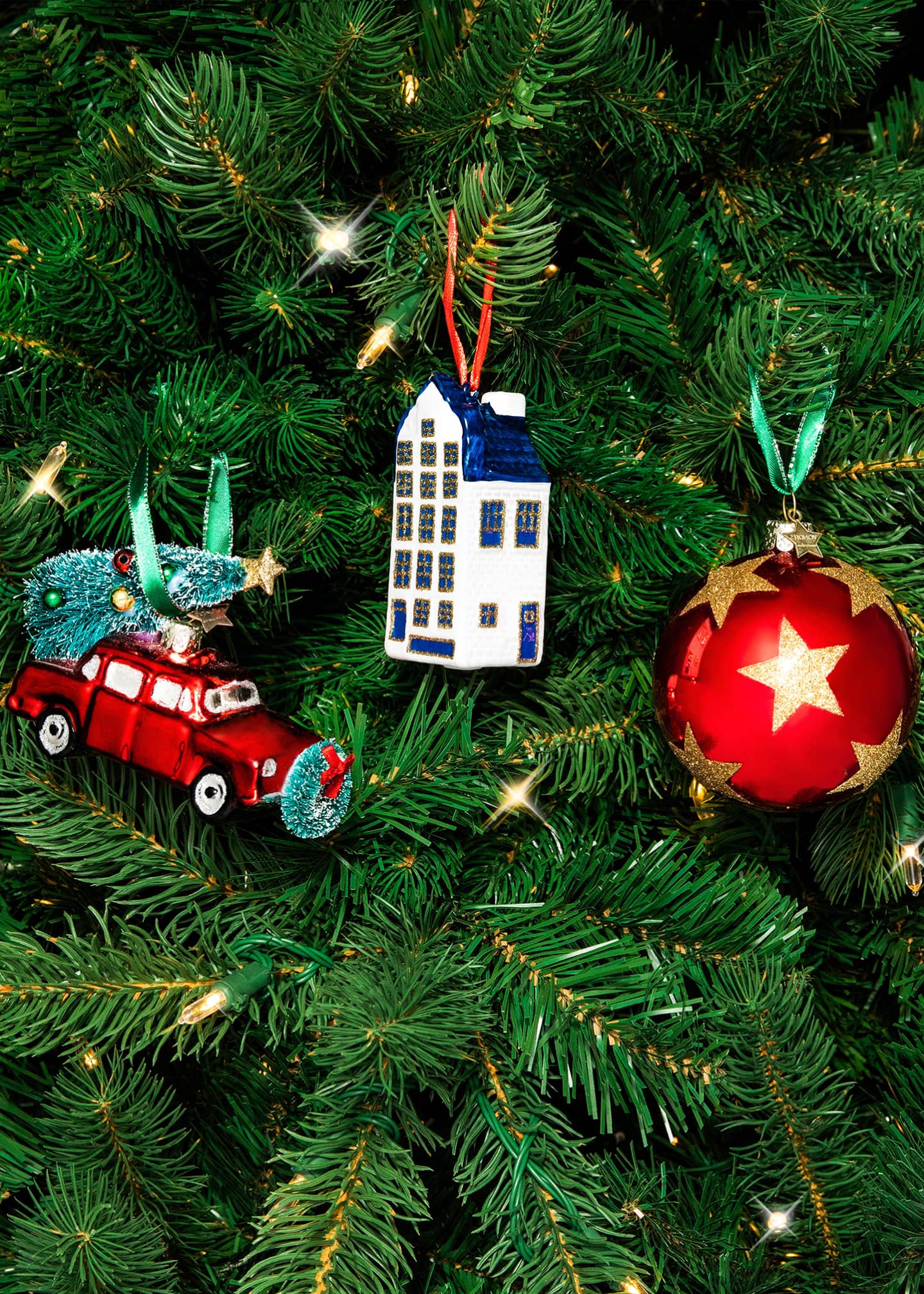 Vondels Car with Christmas Tree Ornament Bergdorf Goodman