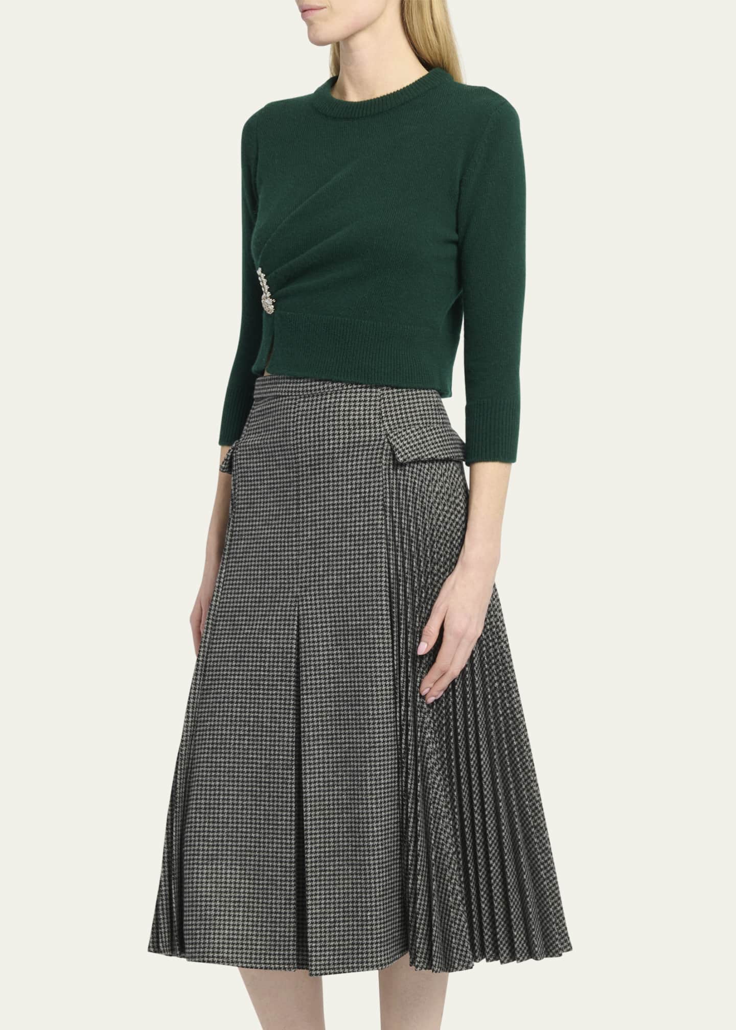Erdem Wool Knit Jumper with Draped Front Detail Bergdorf Goodman