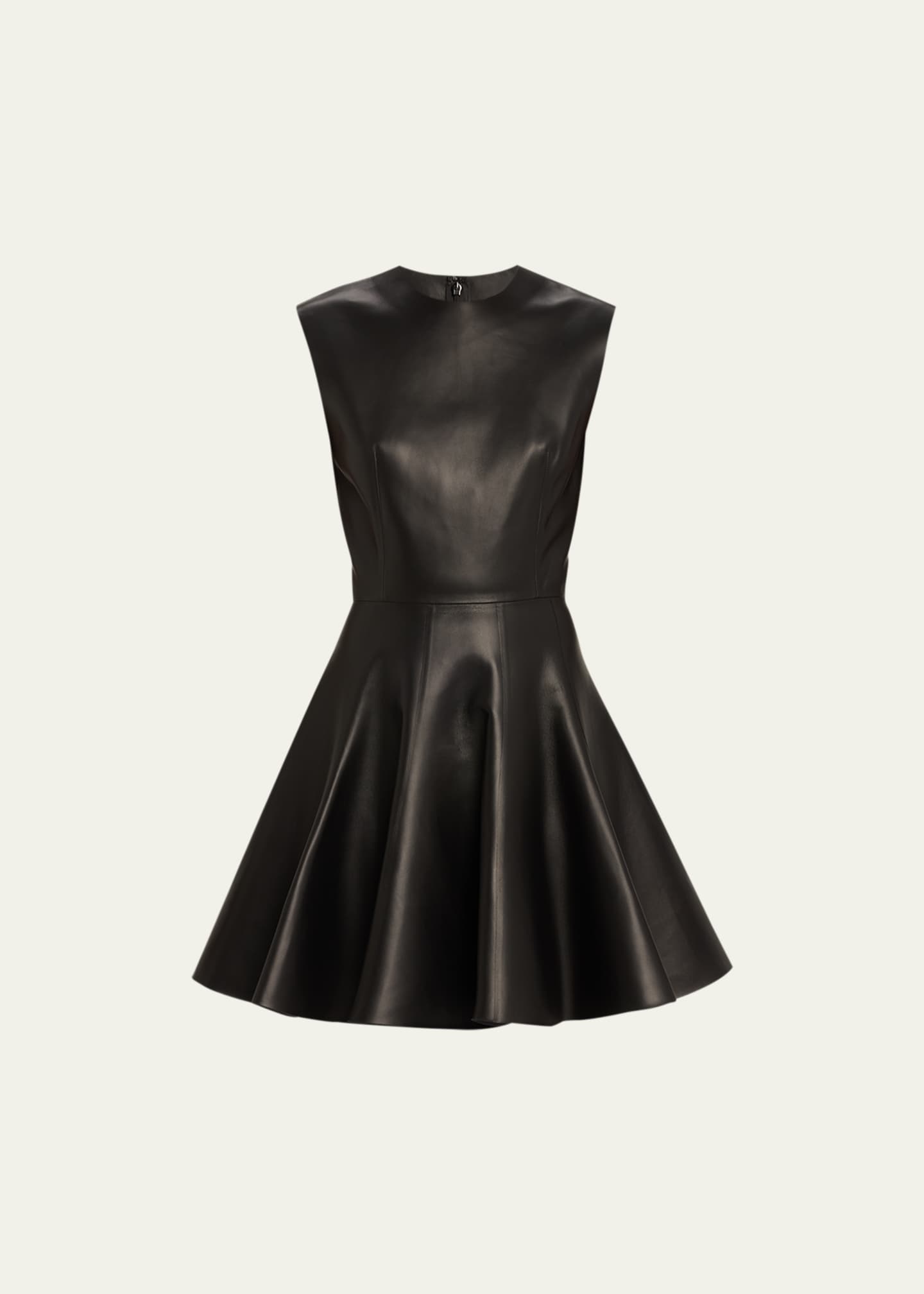 Leather skater dress top