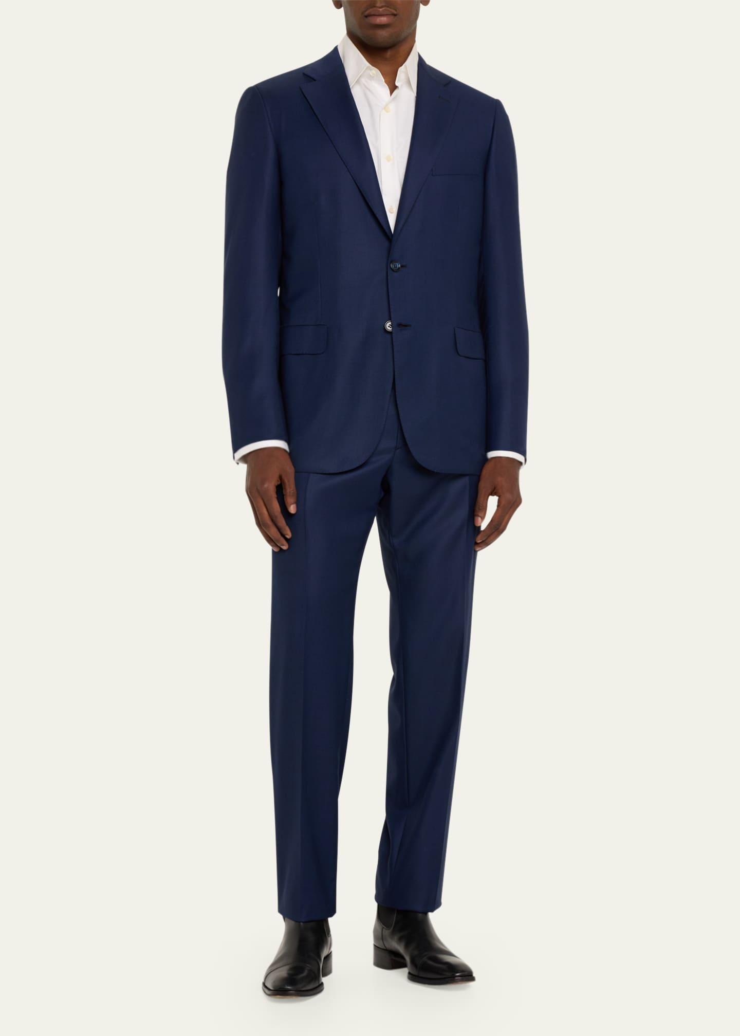 Brioni Men's Textured Solid Two-Piece Suit, Bright Navy Image 2 of 5