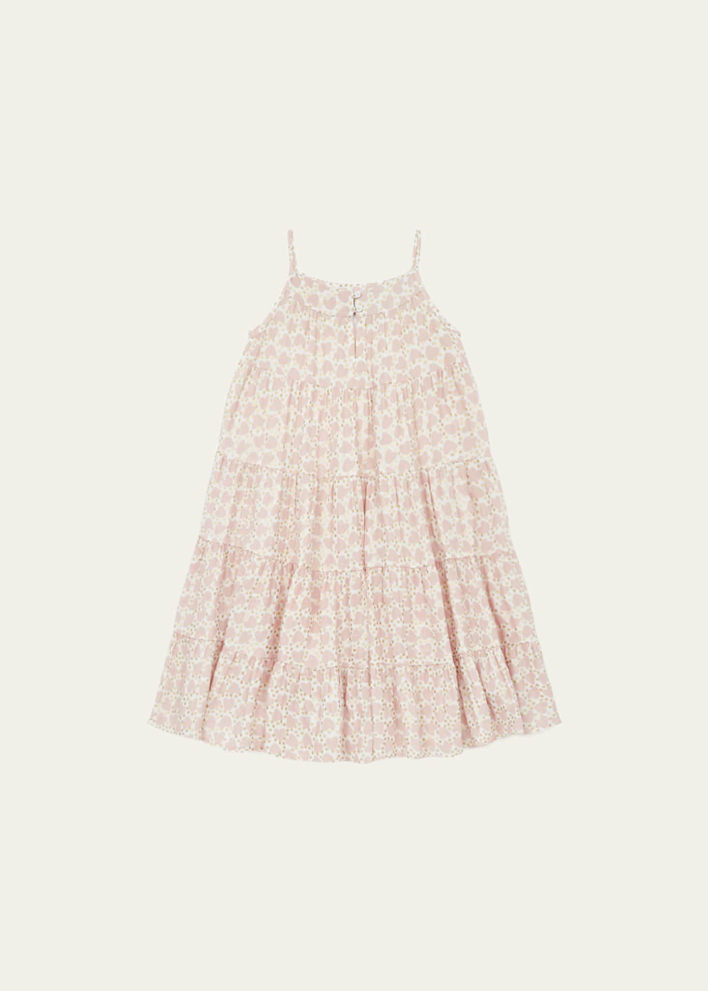 Bonton Girl's Heart-Print Drop Waist Dress, Size 4-12 - Bergdorf Goodman
