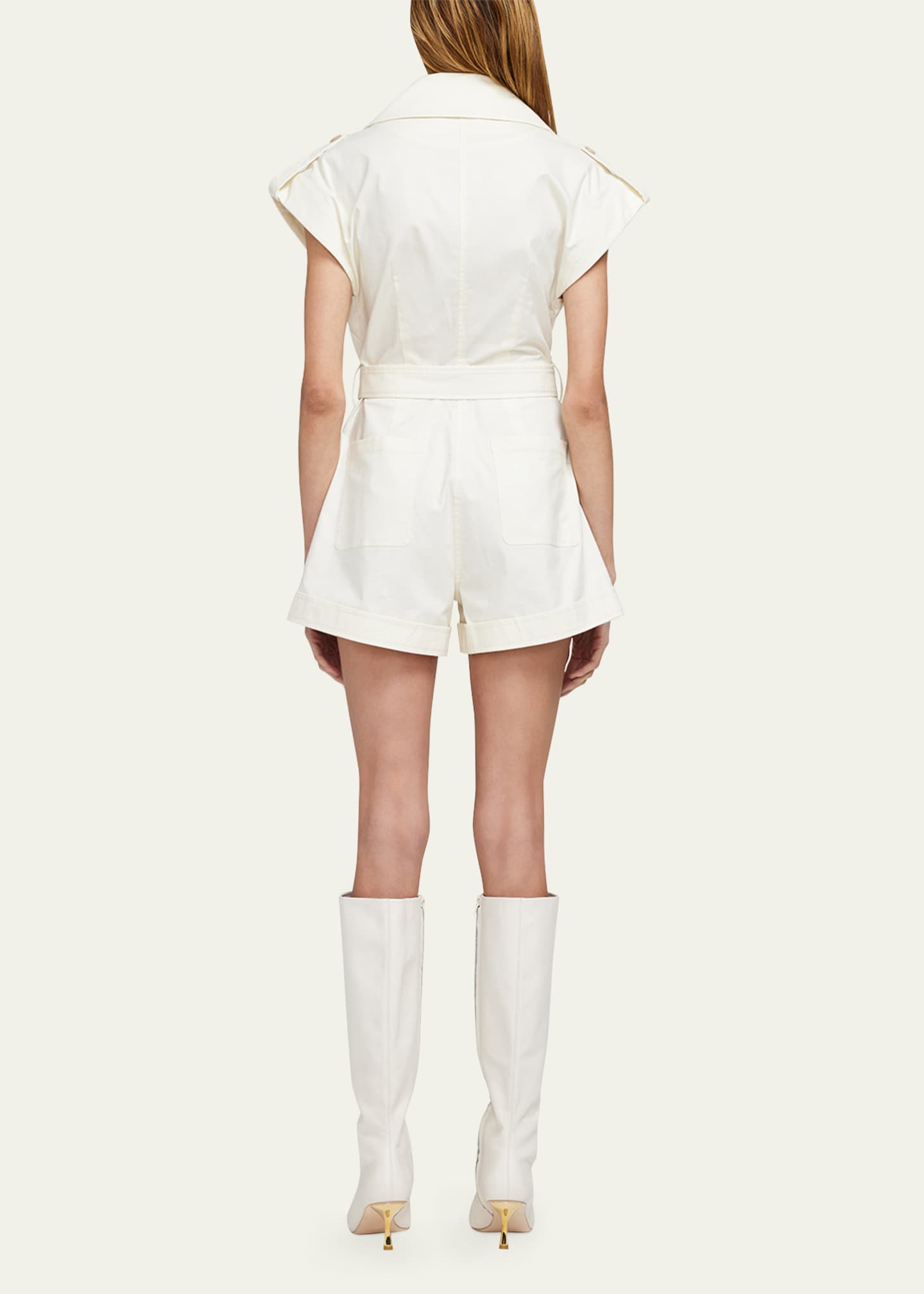 Simkhai Aspen Short Sleeve Romper in Midnight