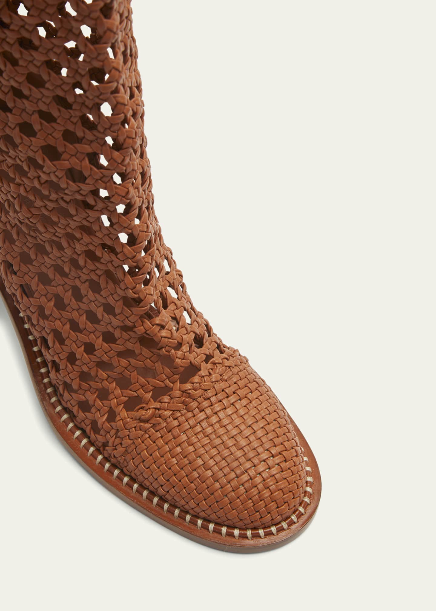 Ulla Johnson Hannah Woven Leather and Raffia Boots Bergdorf Goodman
