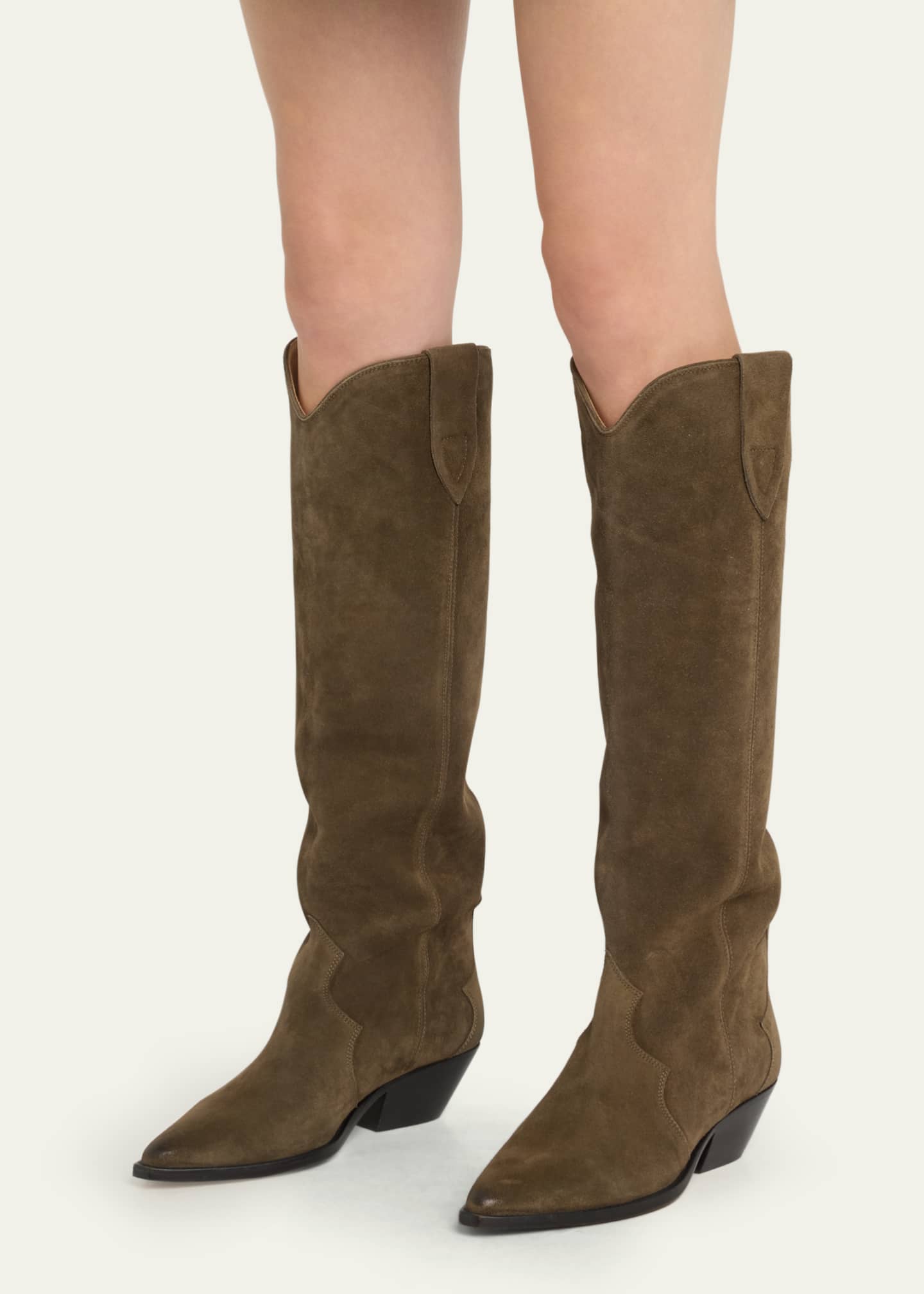 Isabel Marant Denvee Suede Tall Western Boots Bergdorf Goodman