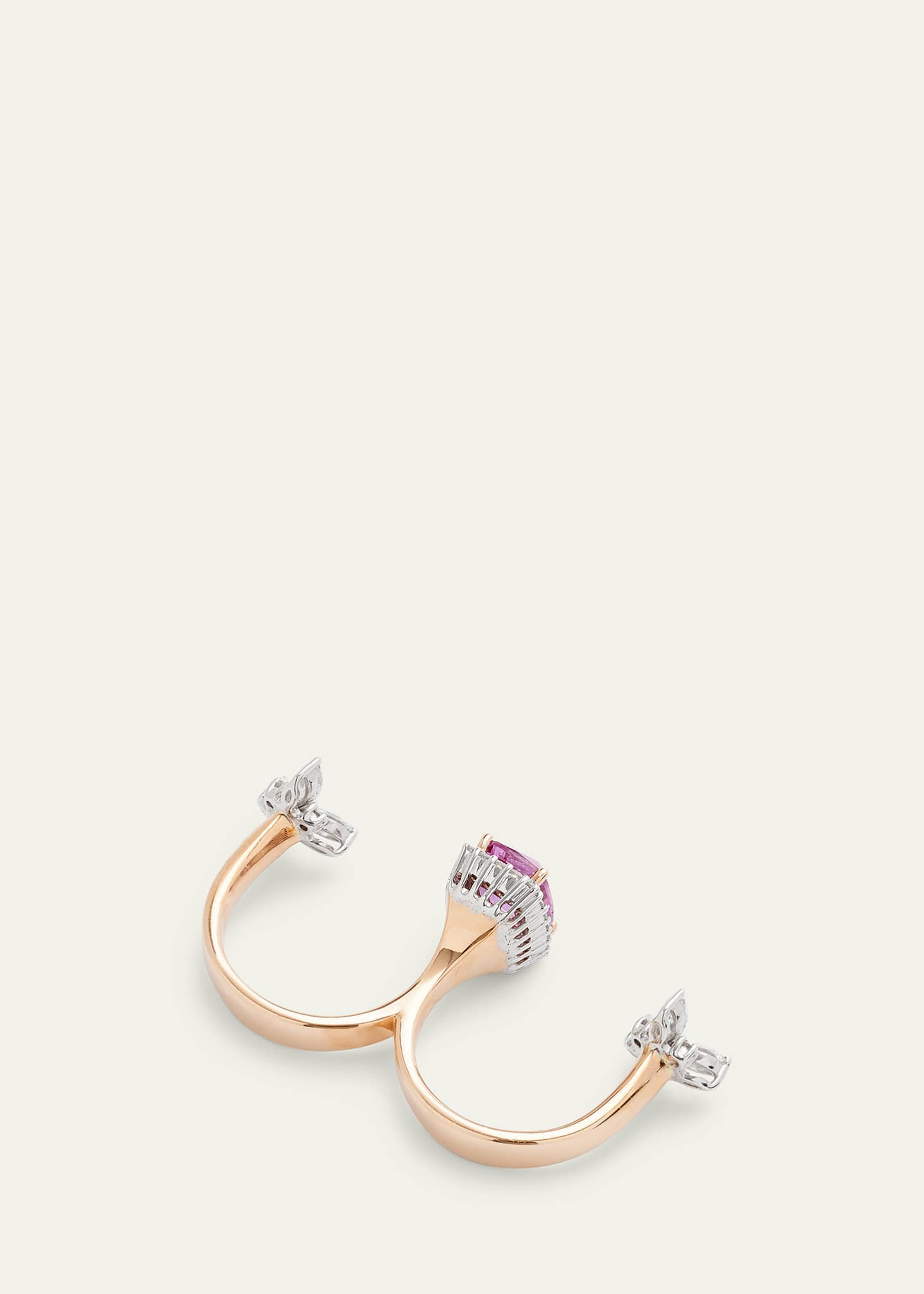 Yeprem 18K Rose Gold Statement Ring with Pink Sapphire and Diamonds