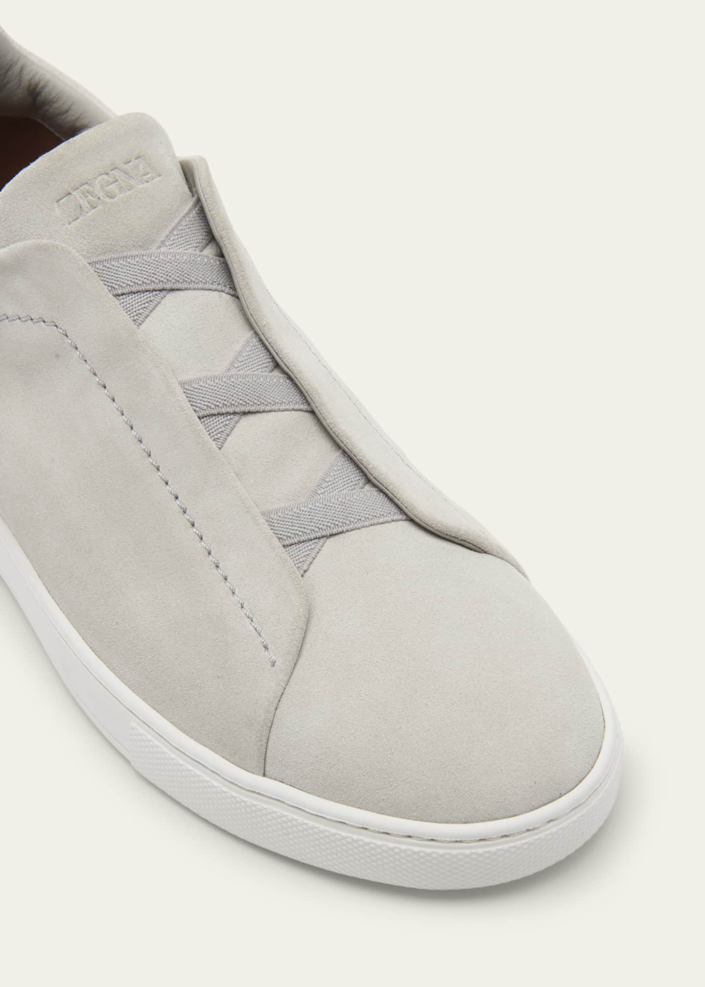 ZEGNA Men's Triple Stitch Suede Low-Top Sneakers Image 5 of 5