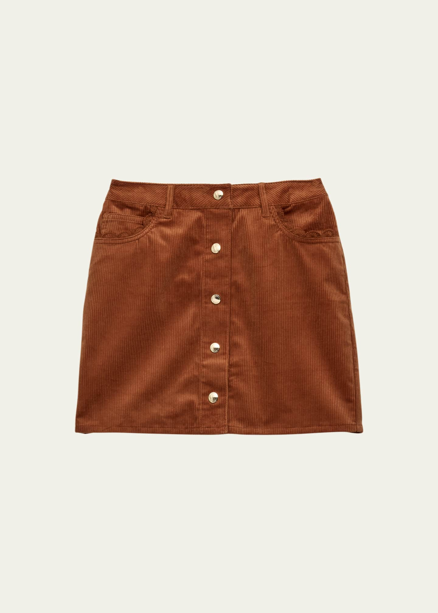 Chloe Girl's Jenny Velvet Corduroy Skirt, Size 6-14 - Bergdorf Goodman