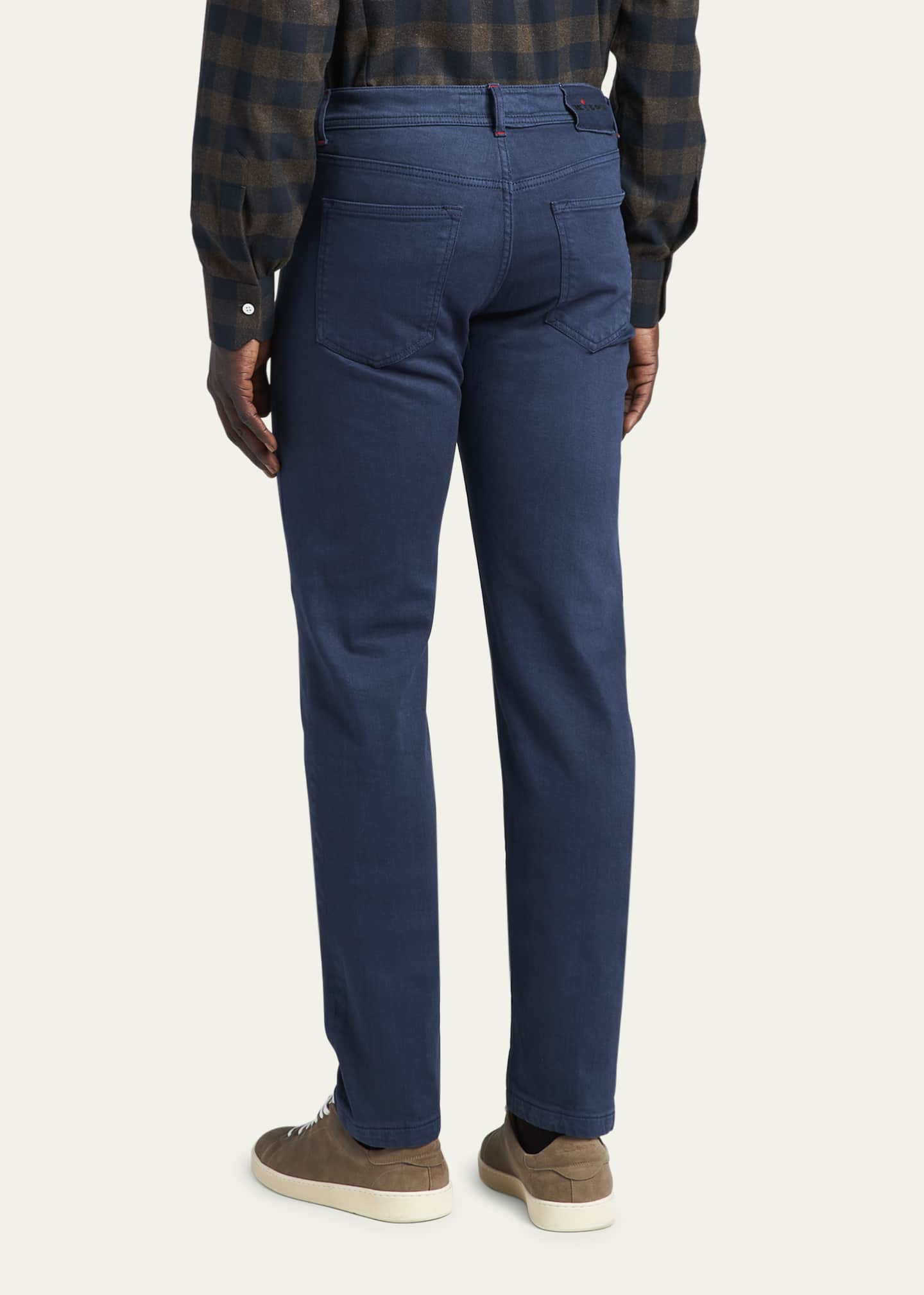 Kiton Men's Solid Cotton-Cashmere Jeans Image 3 of 5