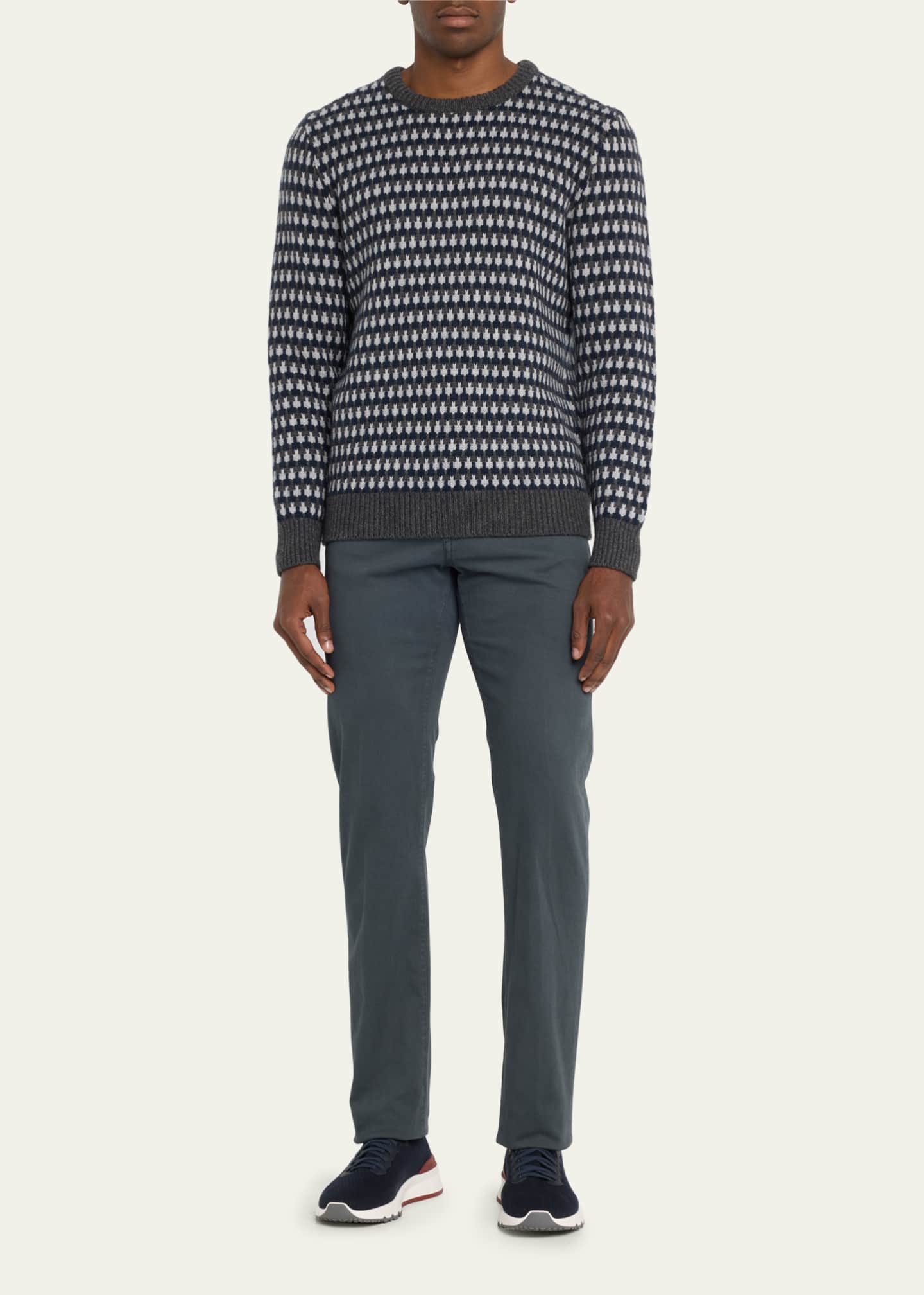 Kiton Men's Cotton-Cashmere 5-Pocket Jeans Image 2 of 5