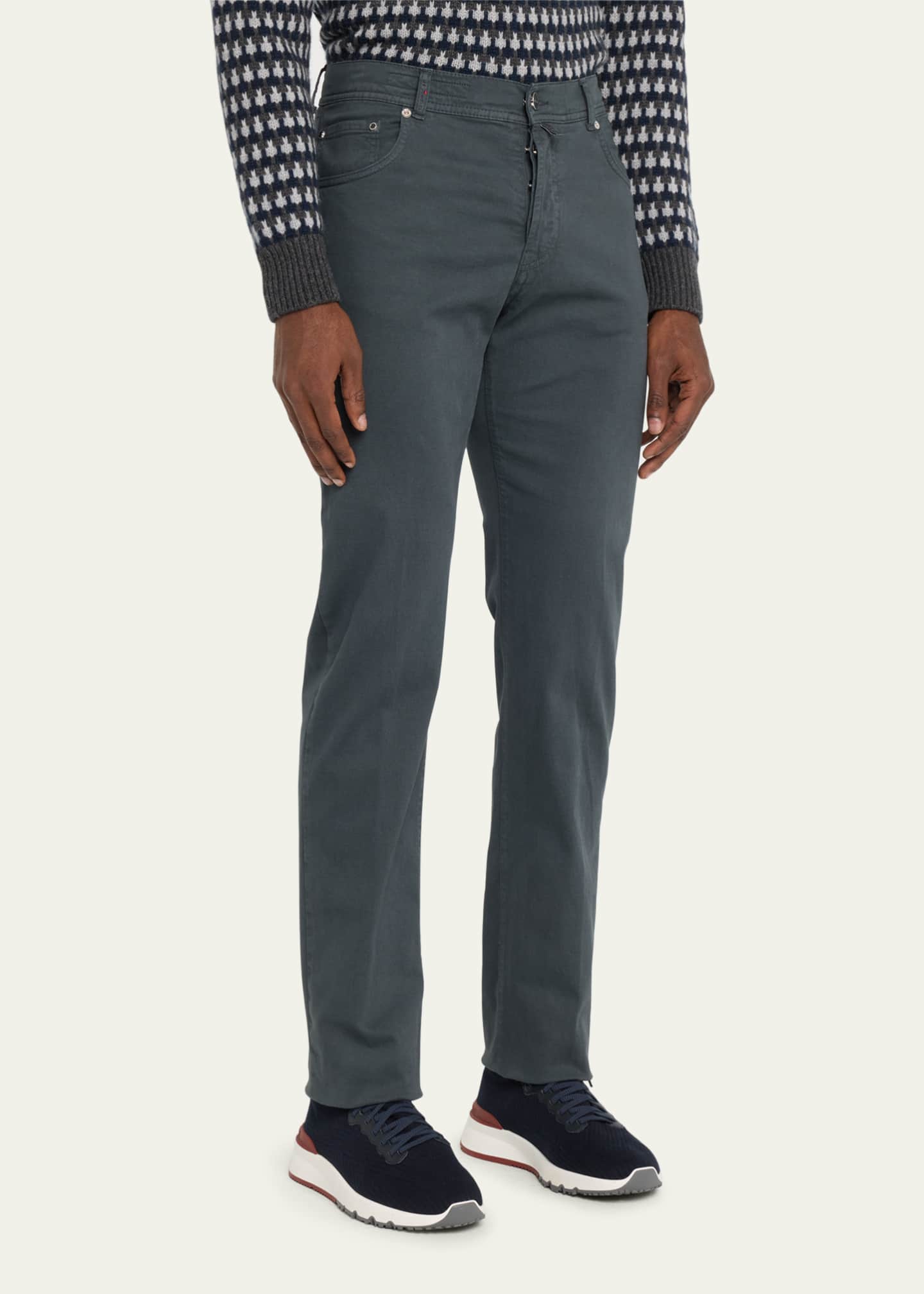 Kiton Men's Cotton-Cashmere 5-Pocket Jeans Image 4 of 5