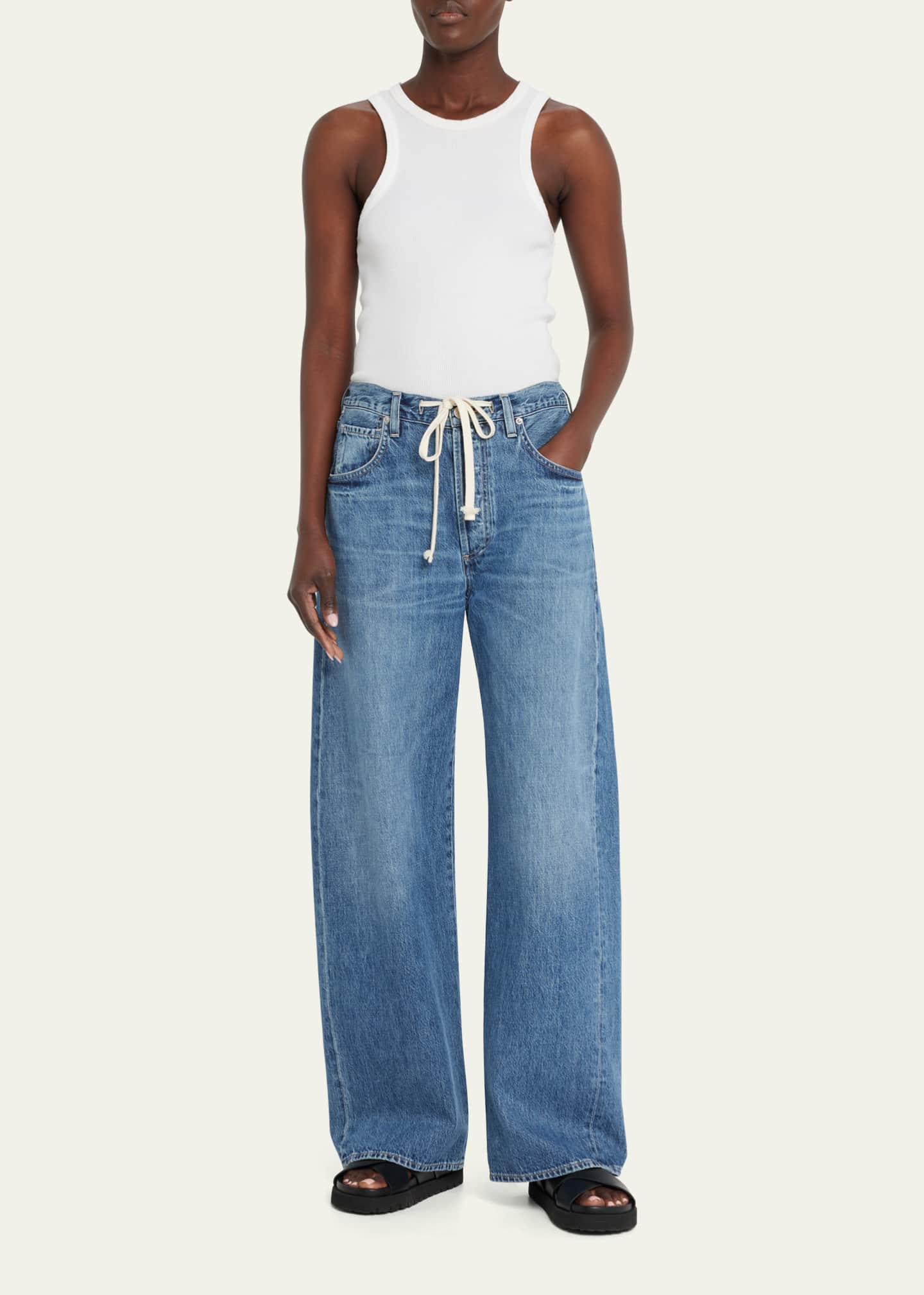 Citizens of Humanity Brynn Drawstring Wide-Leg Trouser Jeans Image 2 of 5