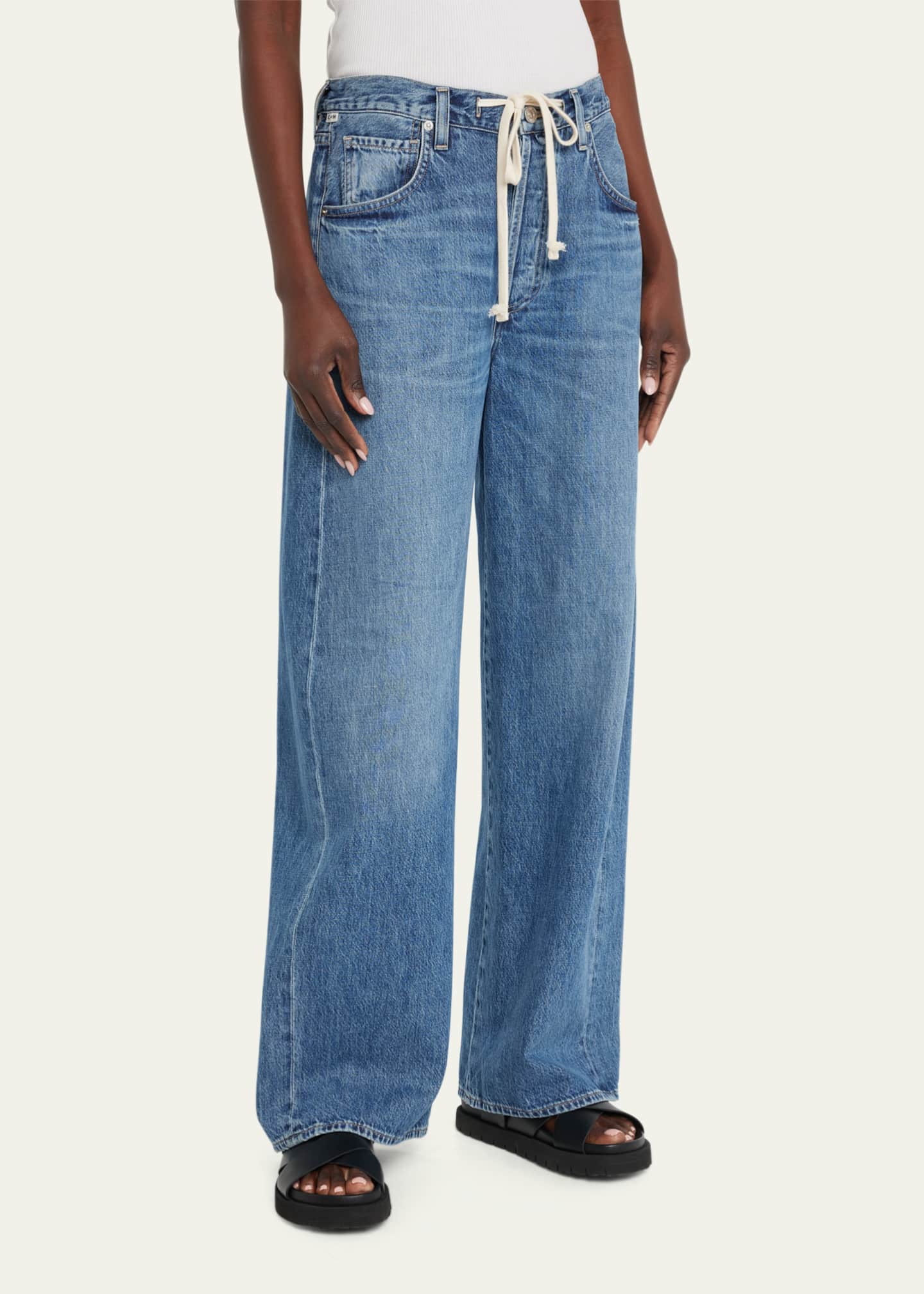 Citizens of Humanity Brynn Drawstring Wide-Leg Trouser Jeans Image 4 of 5