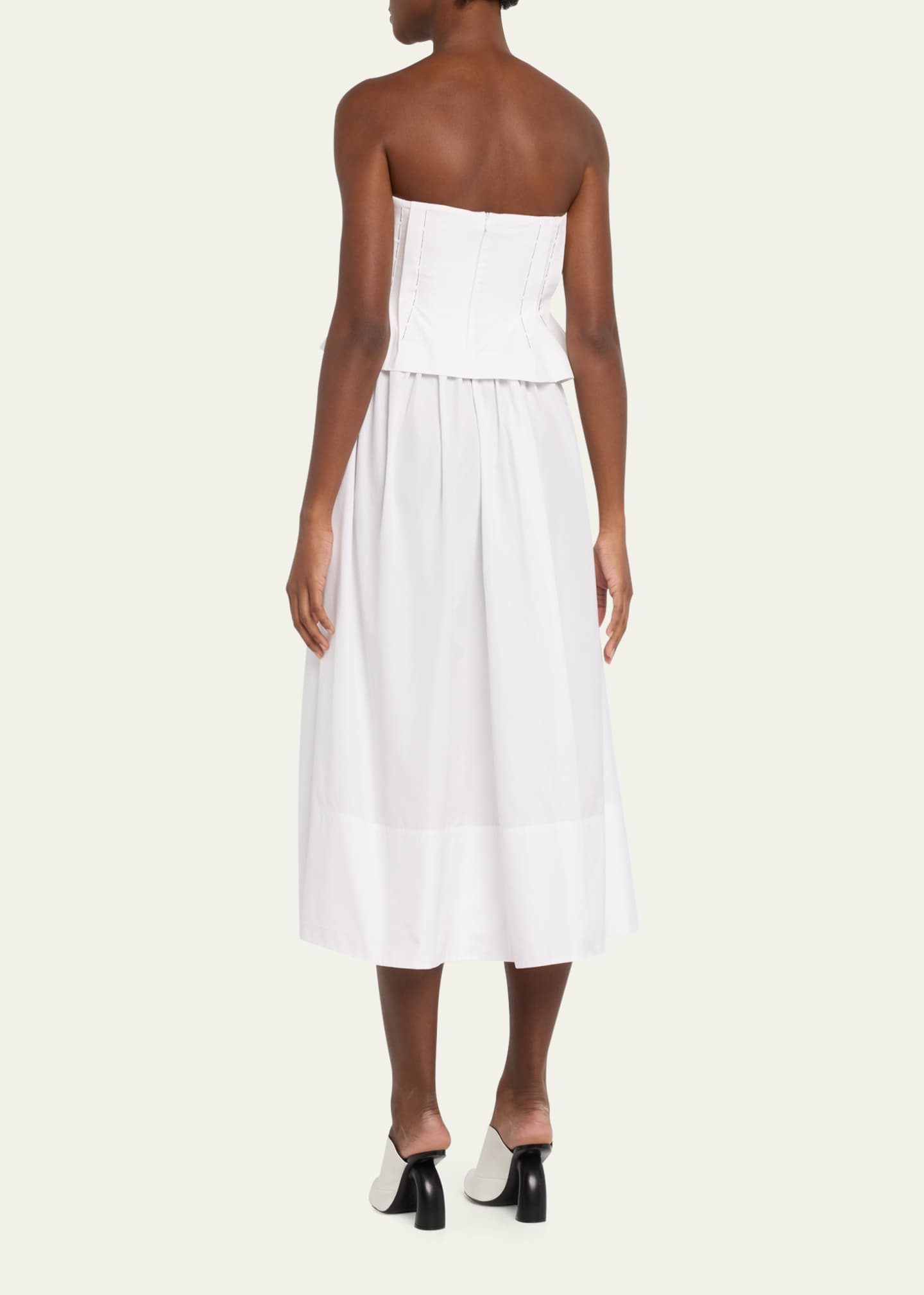 White peplum new arrivals midi dress