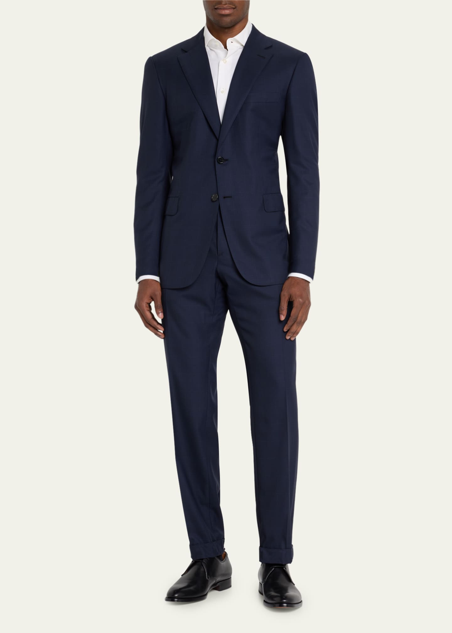 Brioni Men's Brun Wool Plaid Suit Image 2 of 5