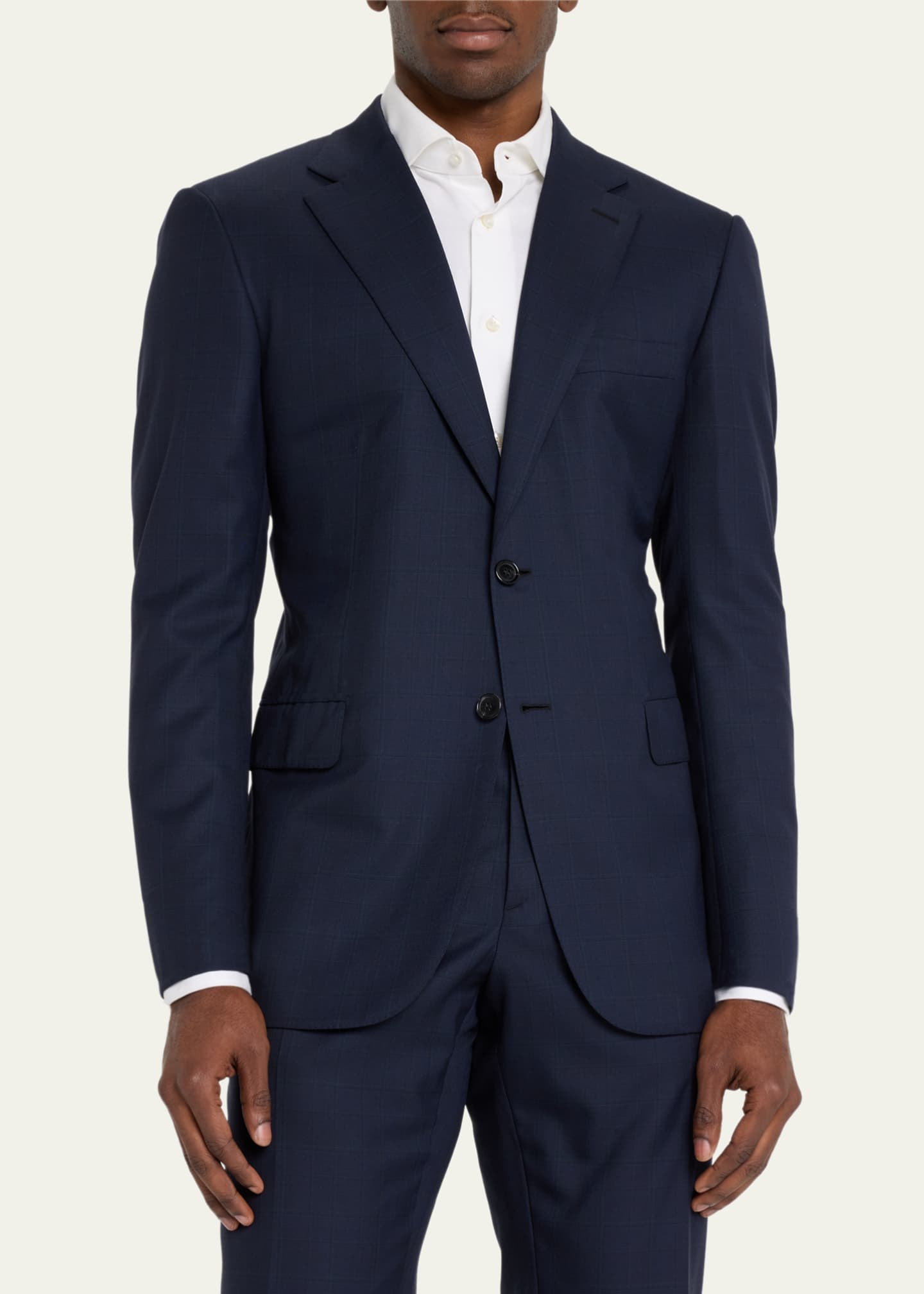 Brioni Men's Brun Wool Plaid Suit Image 4 of 5