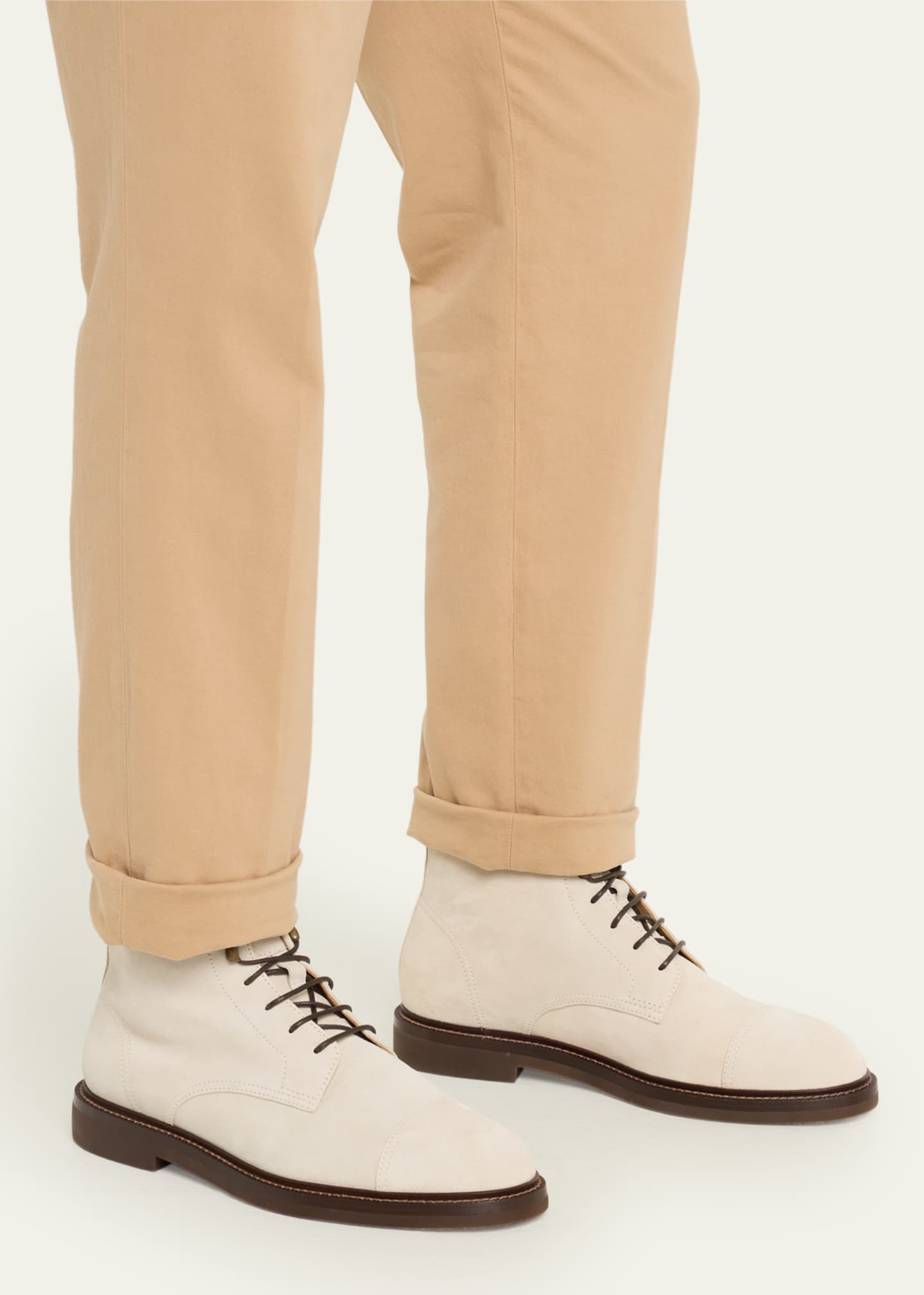 H by hudson battle lace up boots in khaki suede discount
