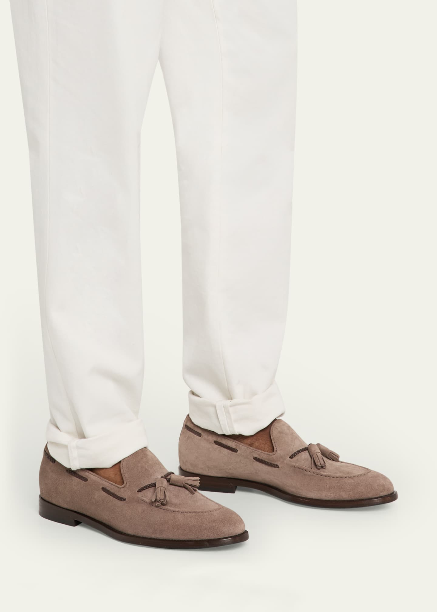 Brunello Cucinelli Men's Suede Tassel Loafers Image 2 of 6