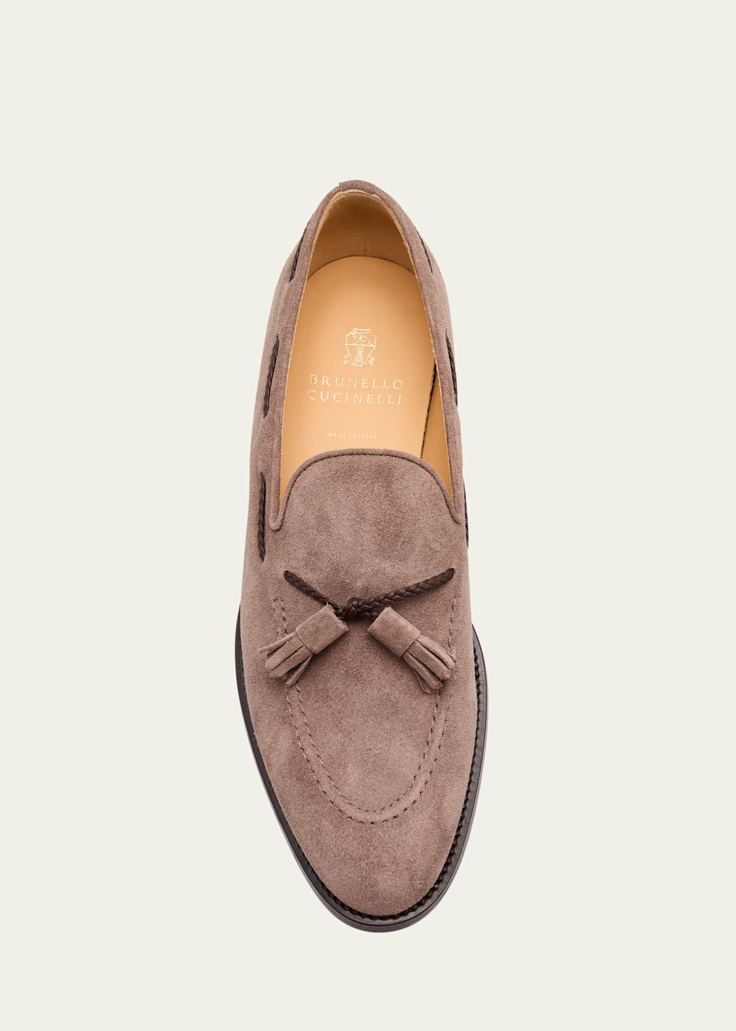 Brunello Cucinelli Men's Suede Tassel Loafers Image 6 of 6