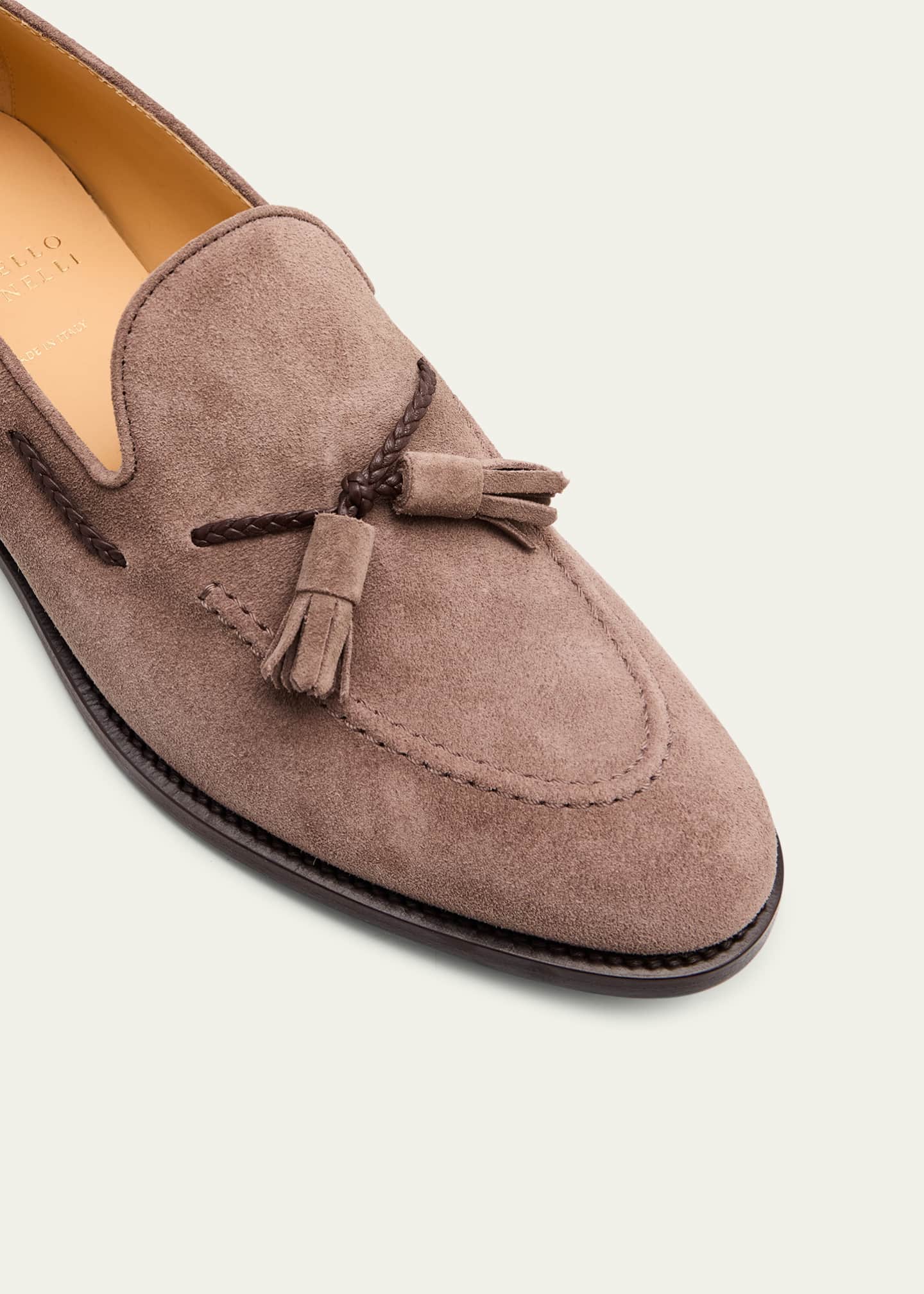 Brunello Cucinelli Men's Suede Tassel Loafers Image 5 of 6