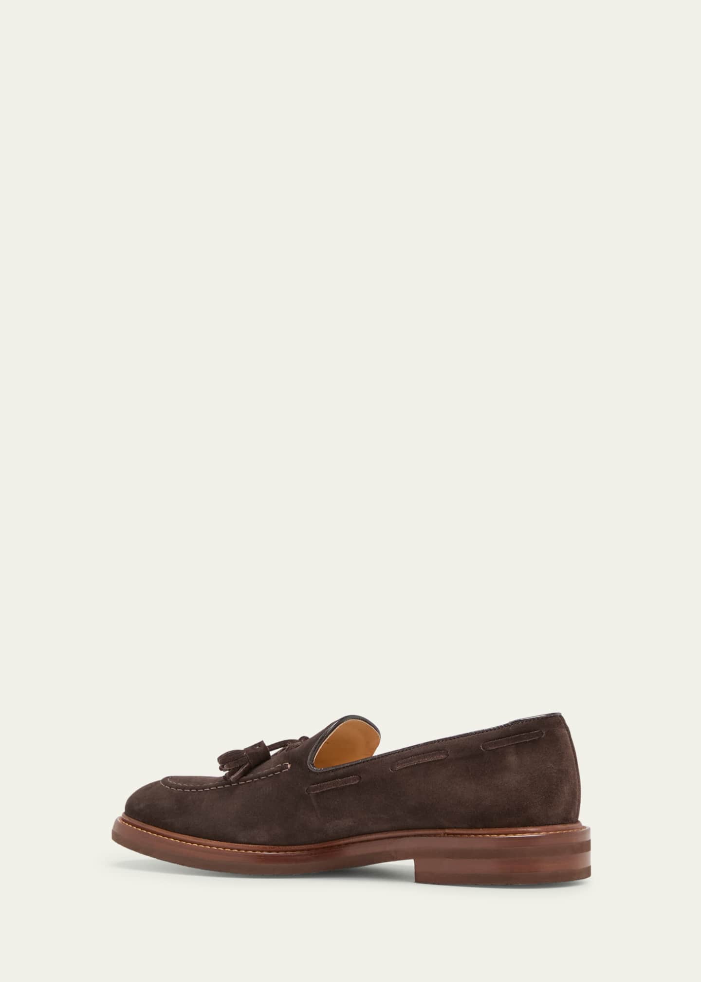 Brunello Cucinelli Men's Suede Tassel Loafers Image 4 of 5