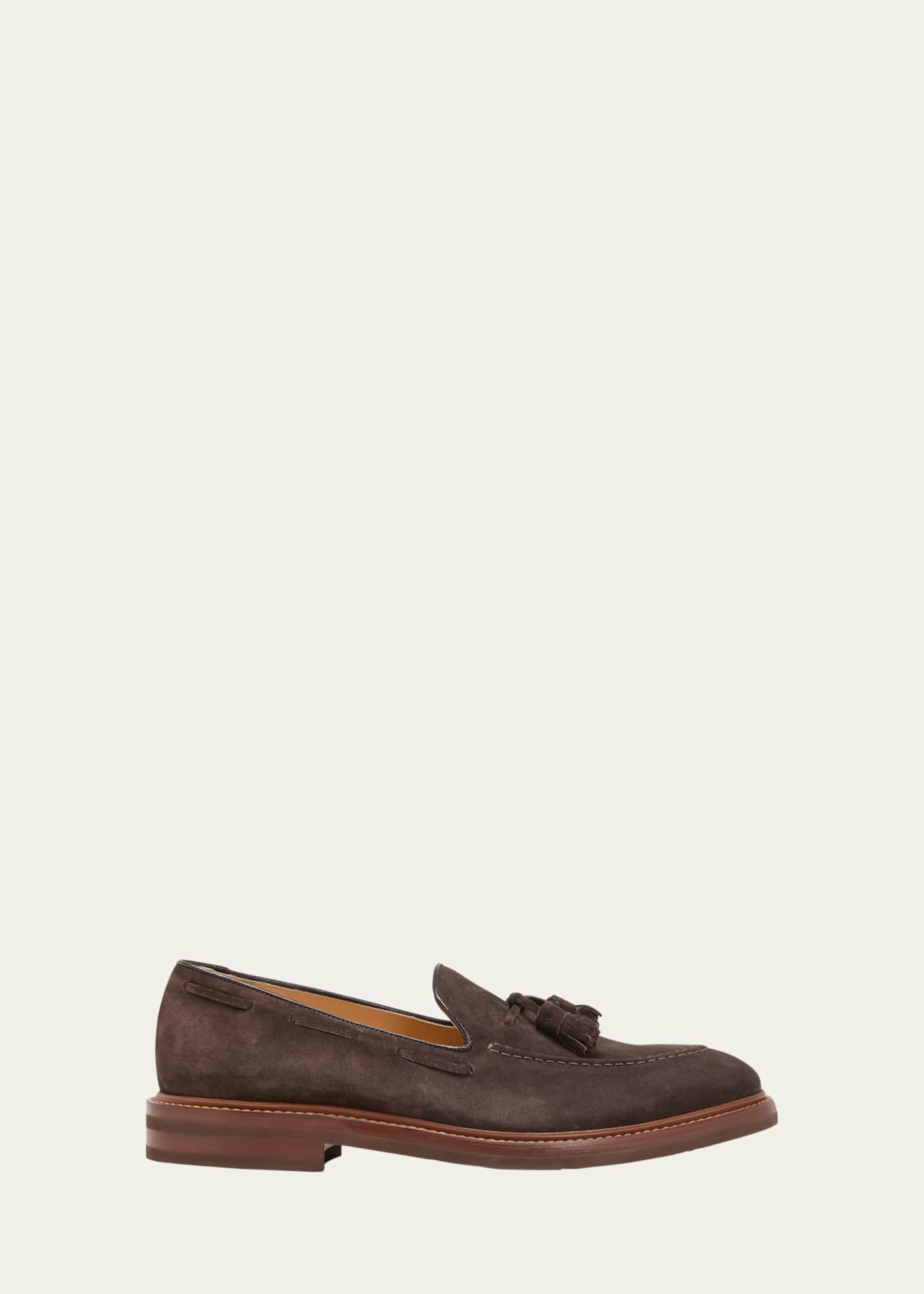 Brunello Cucinelli Men's Suede Tassel Loafers Image 1 of 5