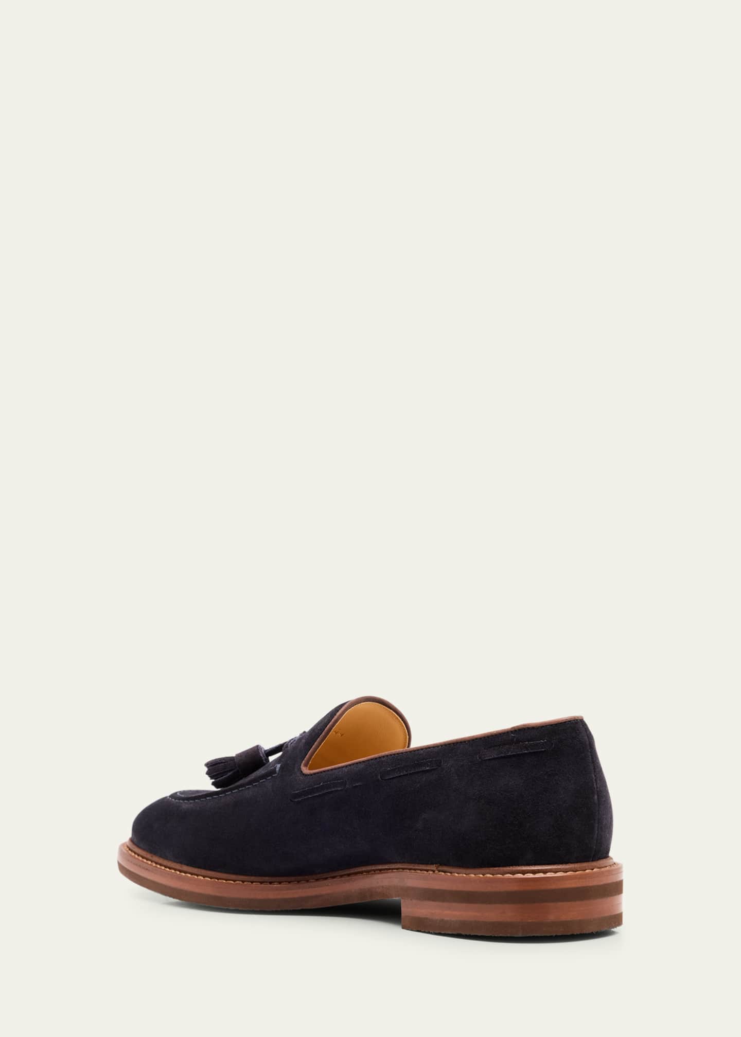 Brunello Cucinelli Men's Suede Tassel Loafers Image 4 of 6
