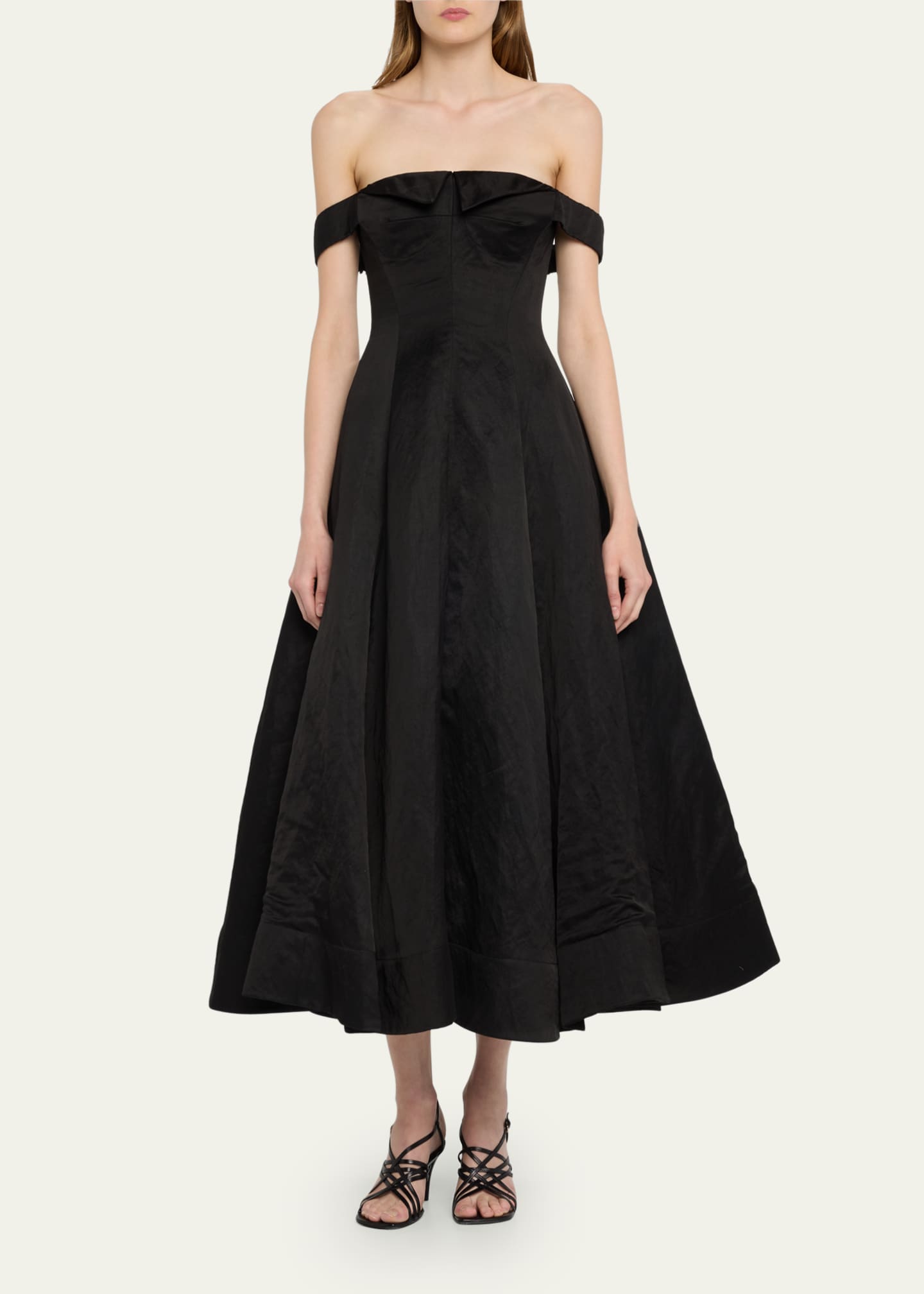Jason Wu Collection Off Shoulder Crinkle Linen Cocktail Dress