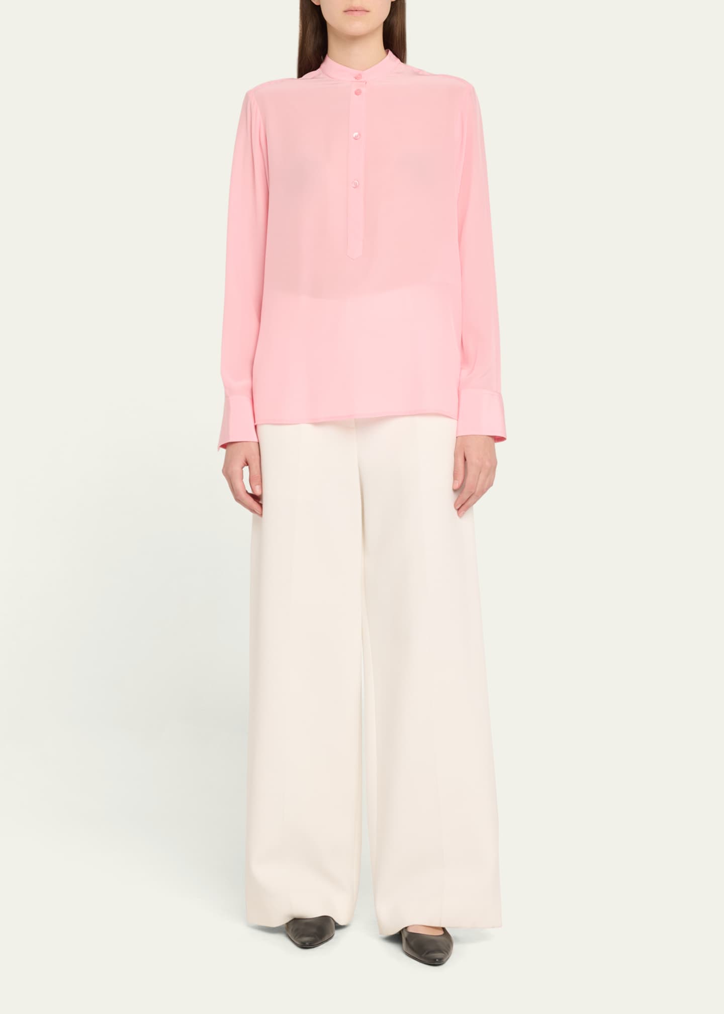 Stella McCartney Ava Silk Henley Blouse Image 2 of 5